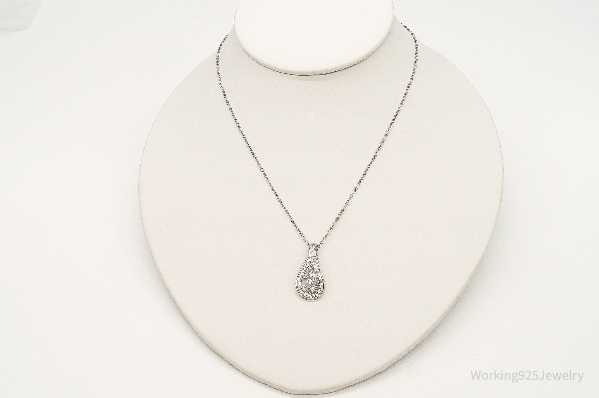 Designer Ryze Cubic Zirconia Sterling Silver Necklace