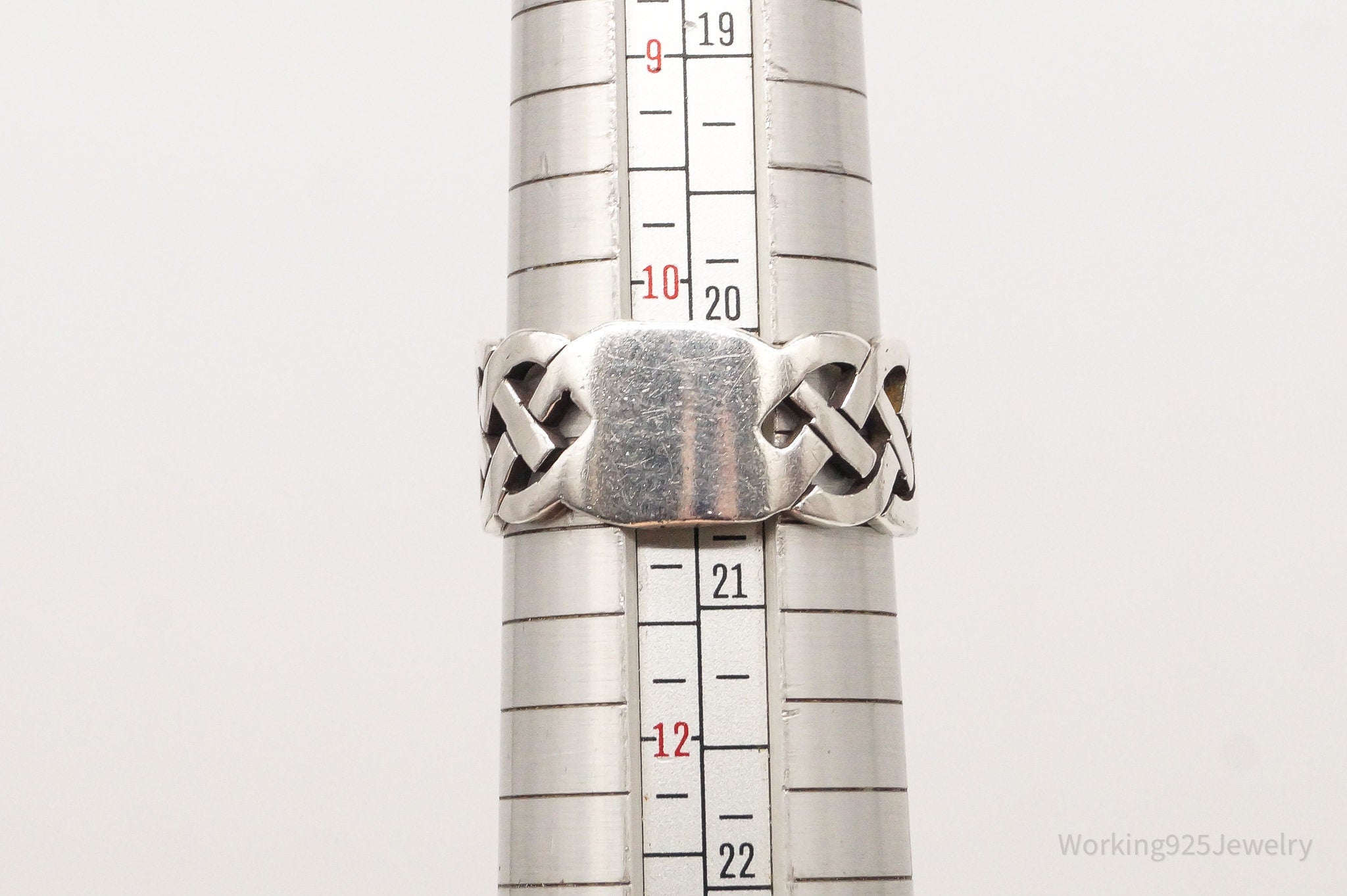 Vintage Celtic Knot Sterling Silver Band Ring - Size 11