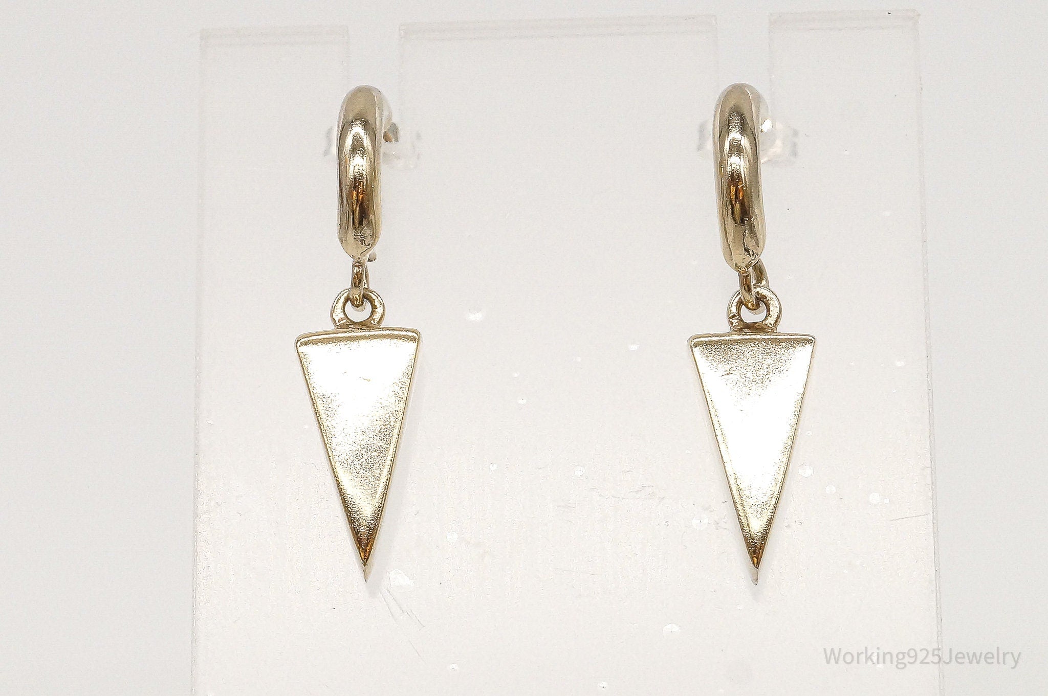 Vintage Gold Vermeil Modernist Sterling Silver Earrings