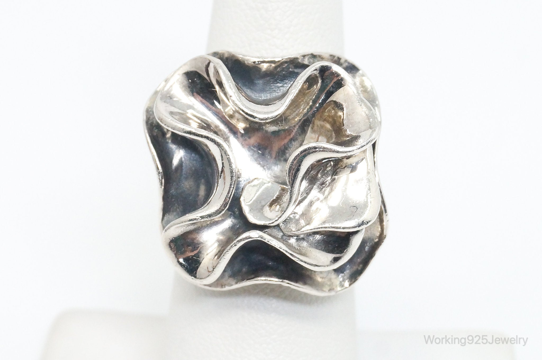 Vintage Designer Silpada Modernist Flower Retired Sterling Silver Ring SZ 6