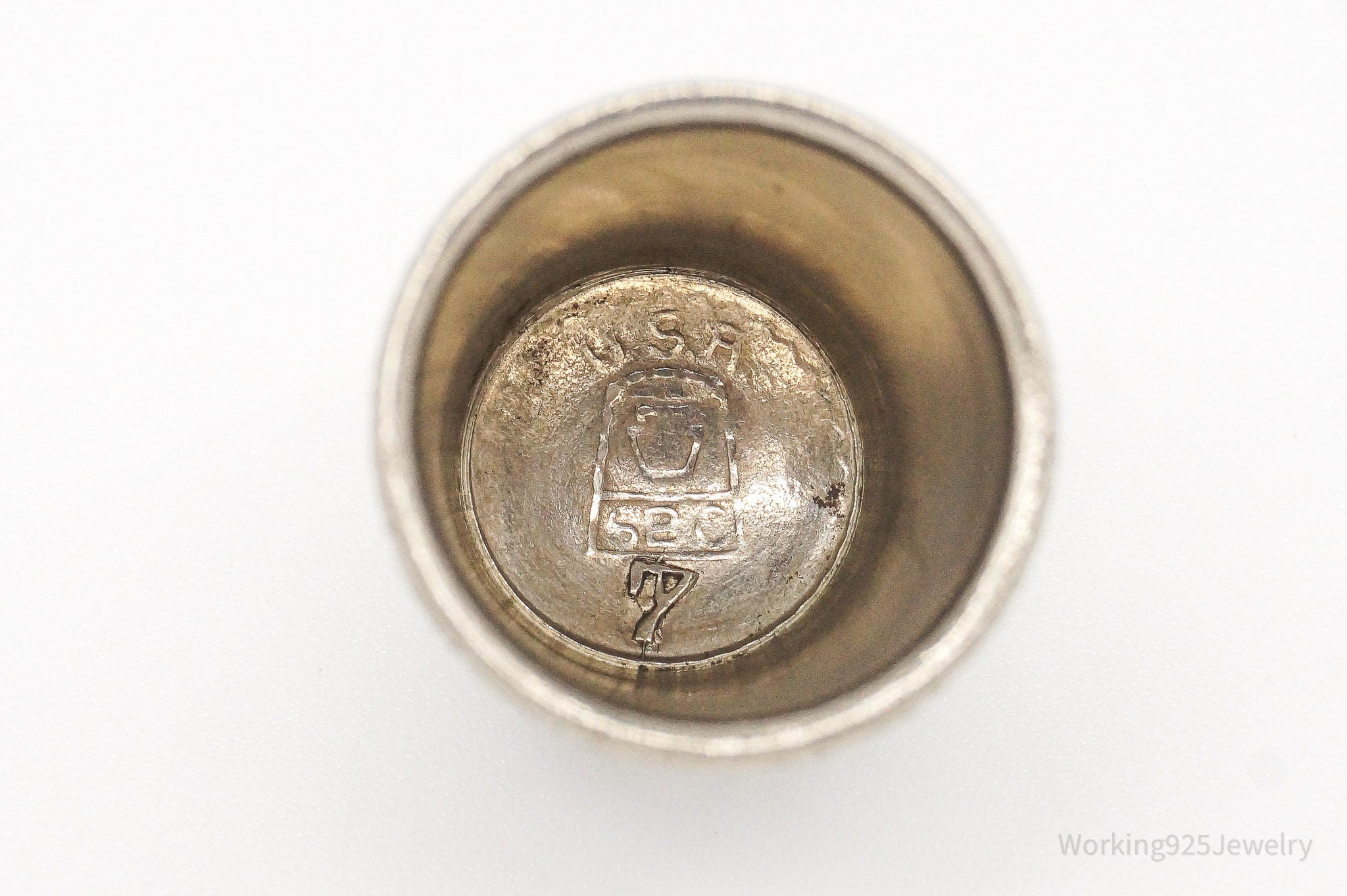 1800s Antique Simons Bros & Co Silver Thimble Size 7