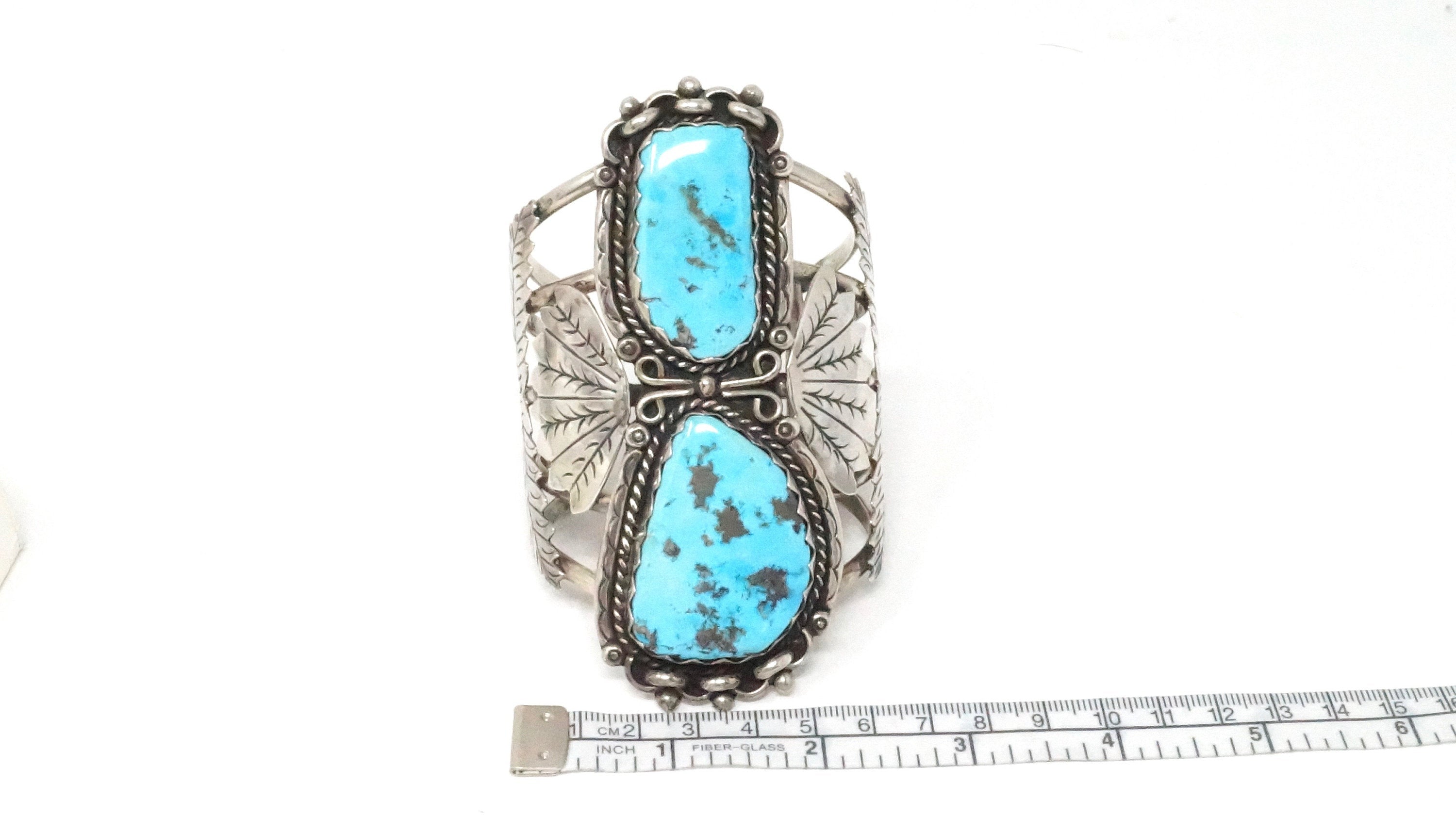 RARE Native American Beverly 27 Years Turquoise Sterling Silver Cuff Bracelet