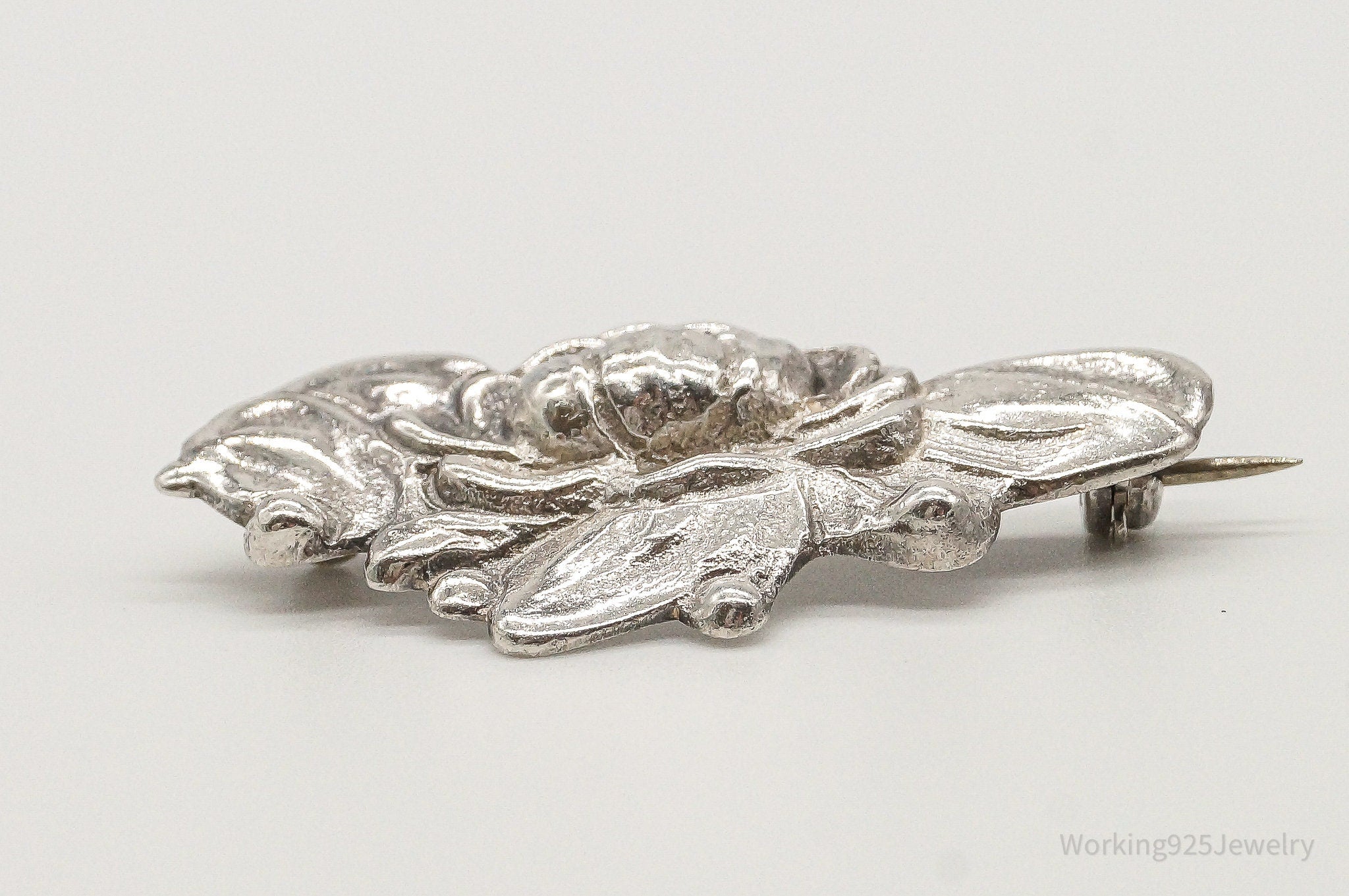 Antique Designer Max Rieg Lotus Flower Sterling Silver Pin Brooch ...