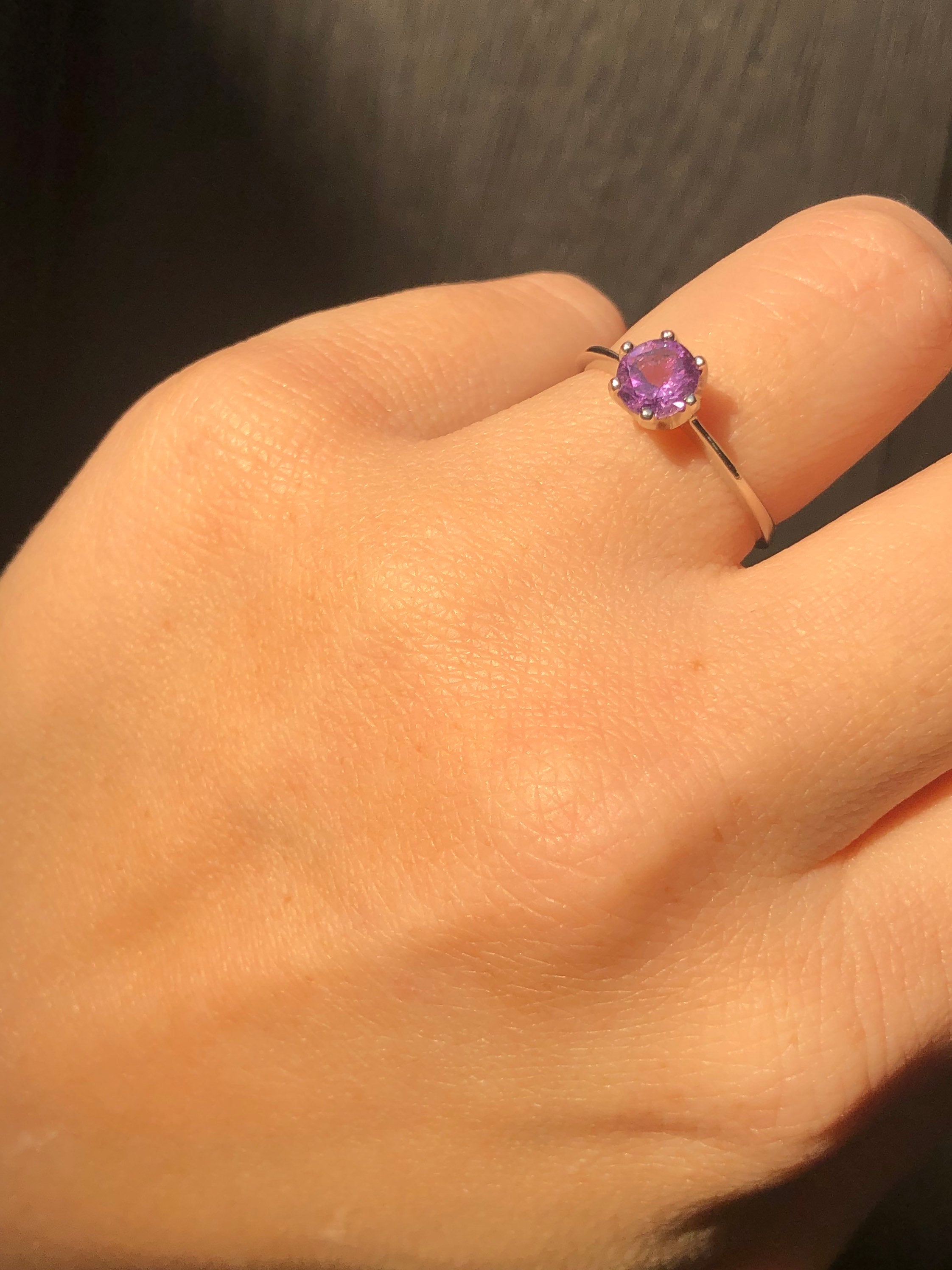 Vintage Designer RJ Amethyst Sterling Silver Ring - Sz 8 -783773594