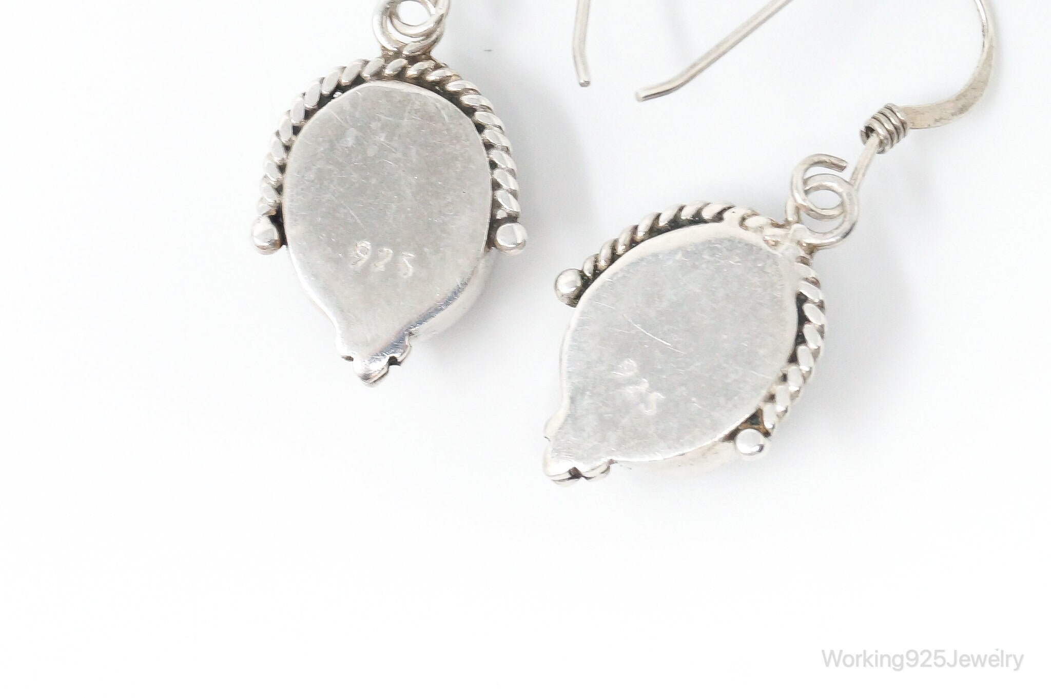 Vintage Labradorite Bali Inspired Sterling Silver Earrings