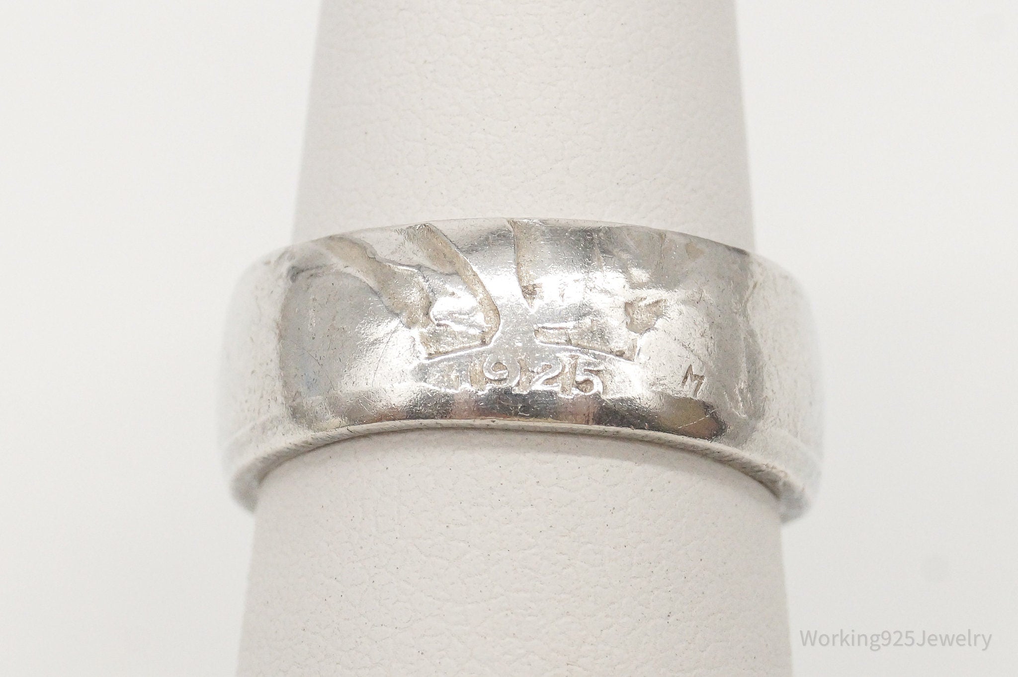 Vintage 1925 Standing Liberty Quarter Dollar Coin Silver Ring - Size 6.75