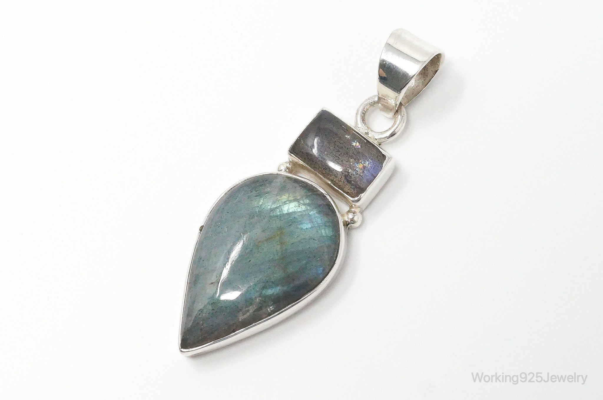 Large Designer Supreme Jewelers Labradorite Sterling Silver Pendant