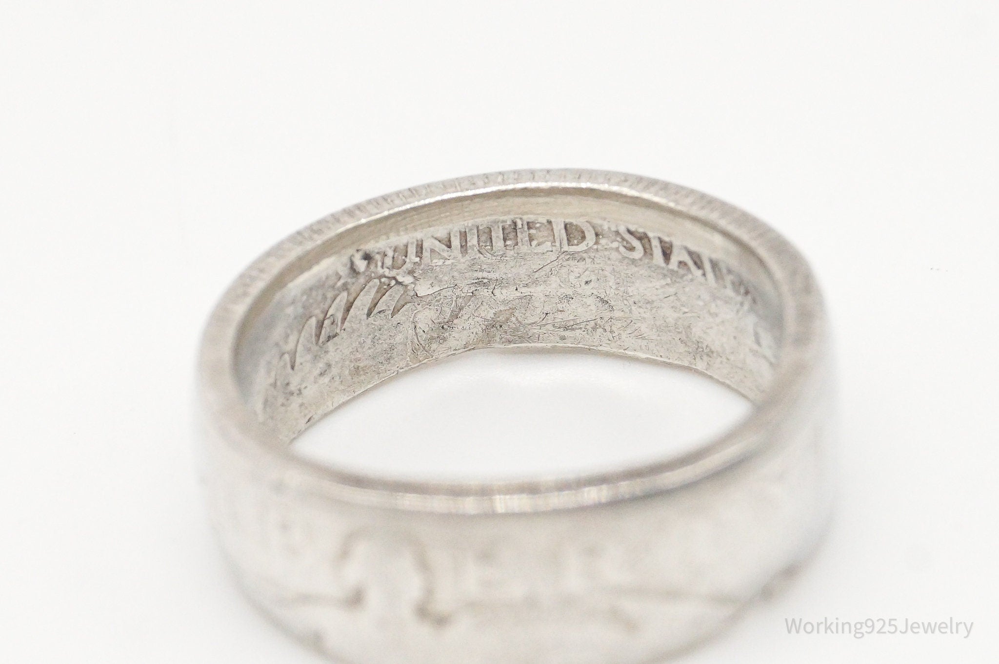 Vintage 1925 Standing Liberty Quarter Dollar Coin Silver Ring - Size 6.75