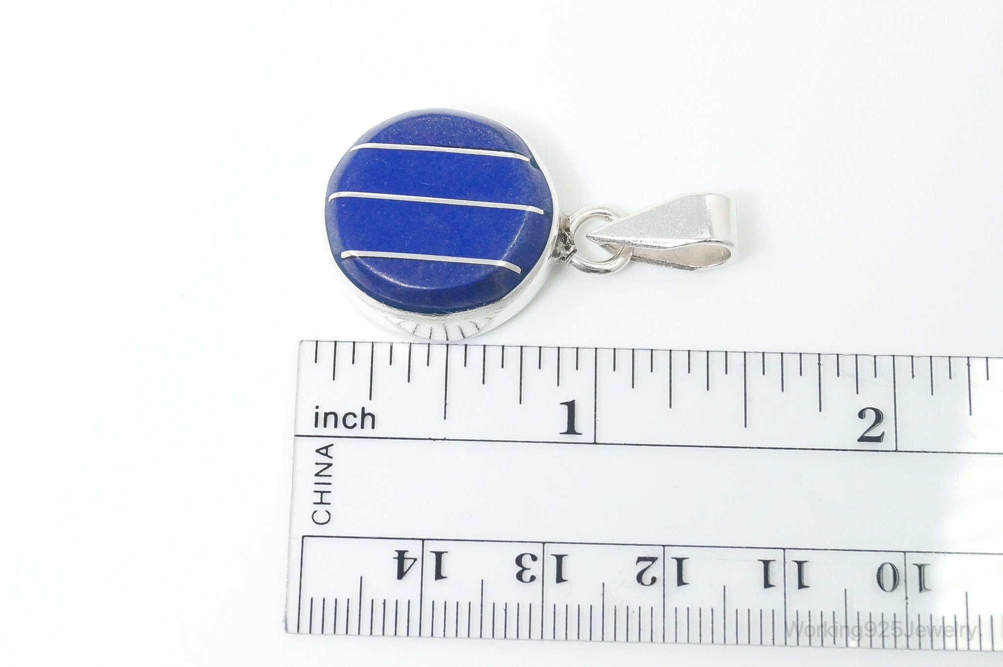 Vintage Lapis Lazuli Southwestern Sterling Silver Pendant