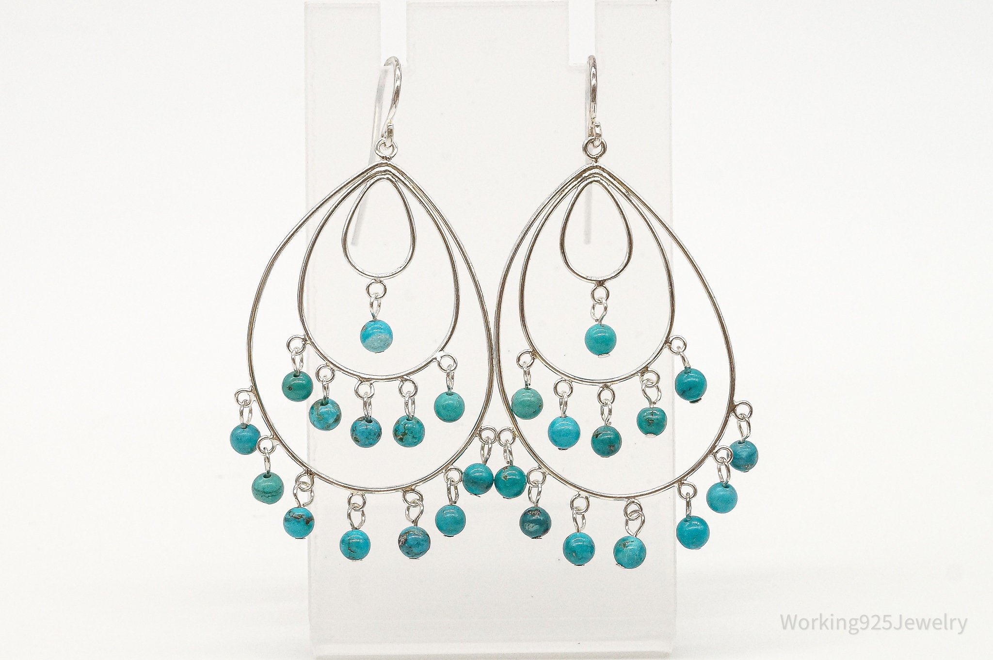 Designer SX Turquoise Sterling Silver Earrings