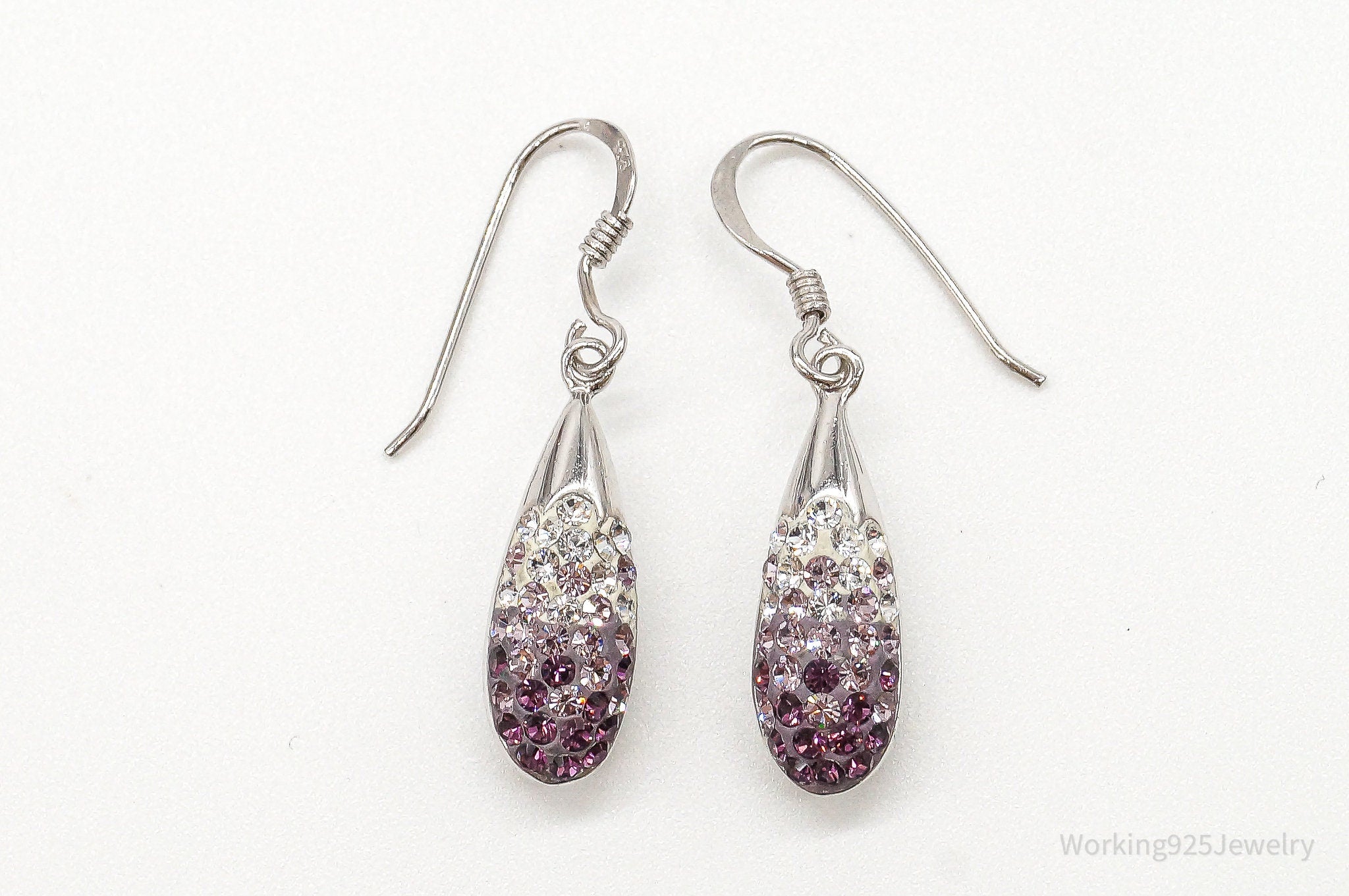 Designer Swarovski Crystal Modern Sterling Silver Earrings