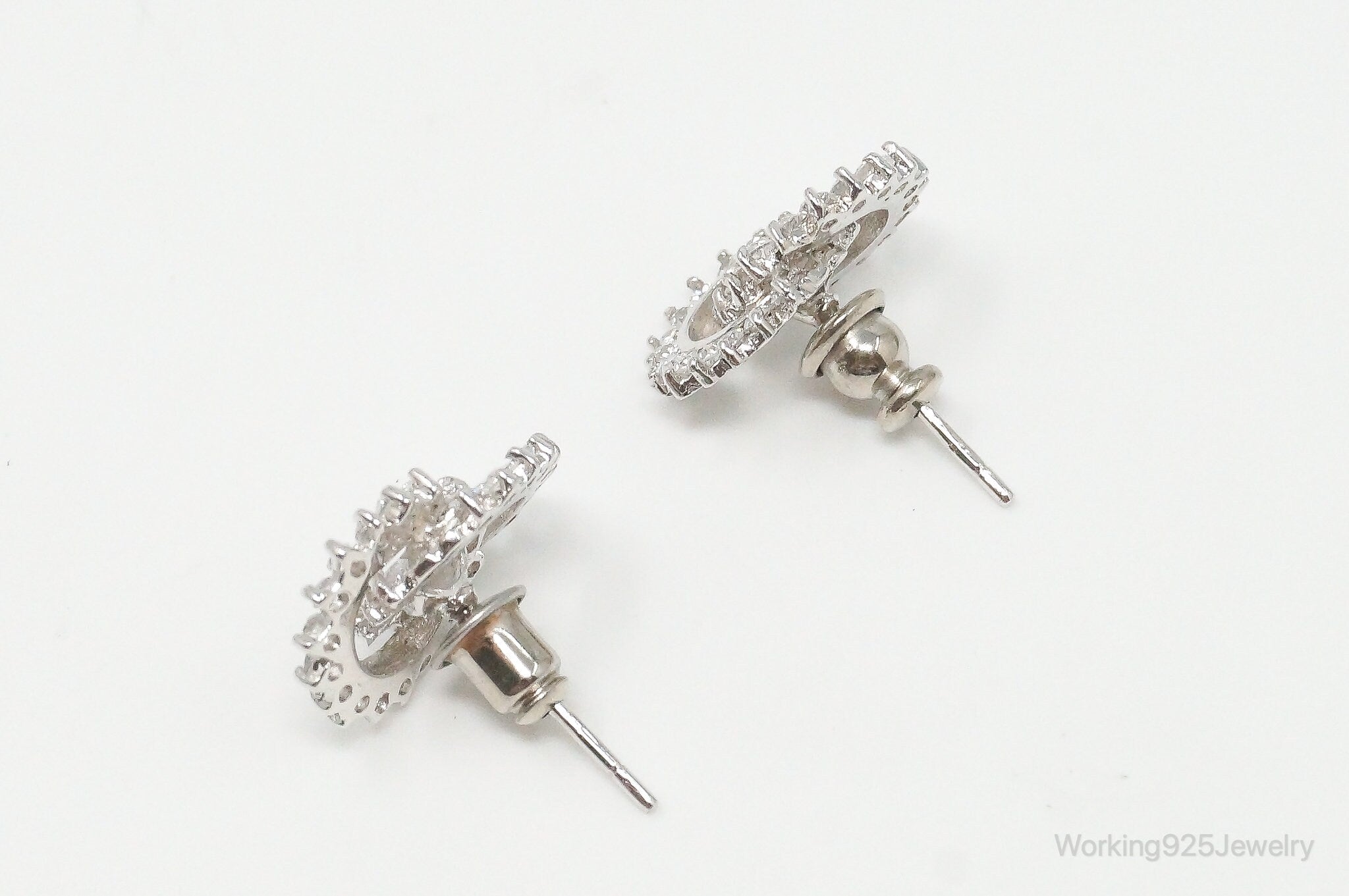 Vintage Cubic Zirconia Sterling Silver Earrings