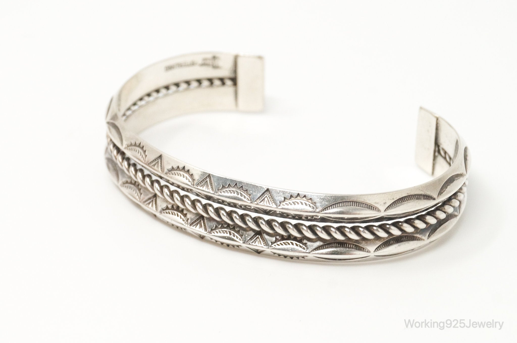 Southwest Designer Bell Trading Post Sterling Silver Cuff Bracelet