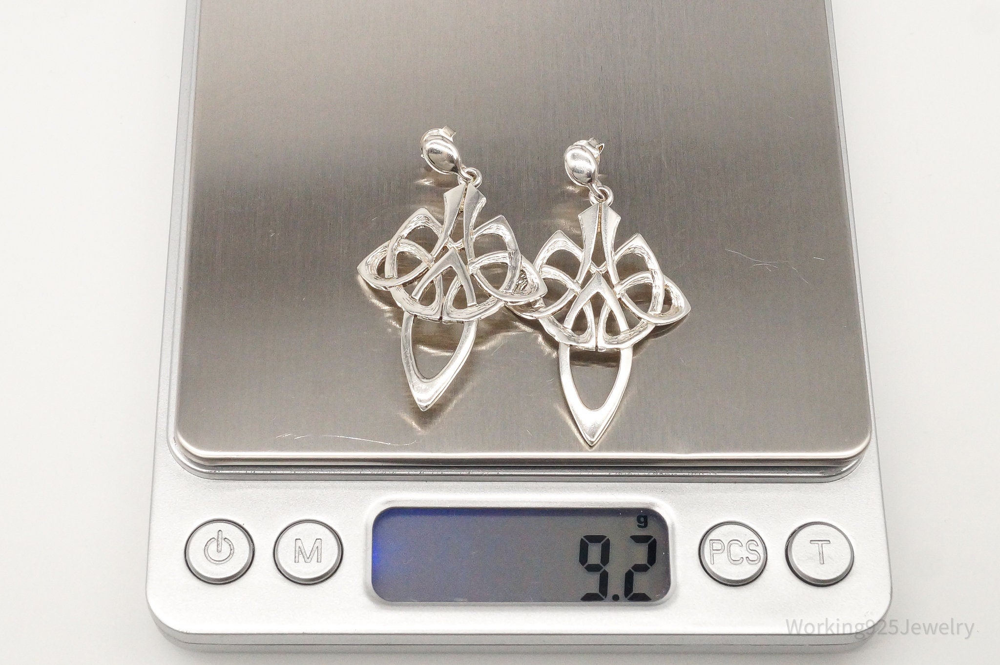 Vintage Celtic Knot Cross Sterling Silver Earrings