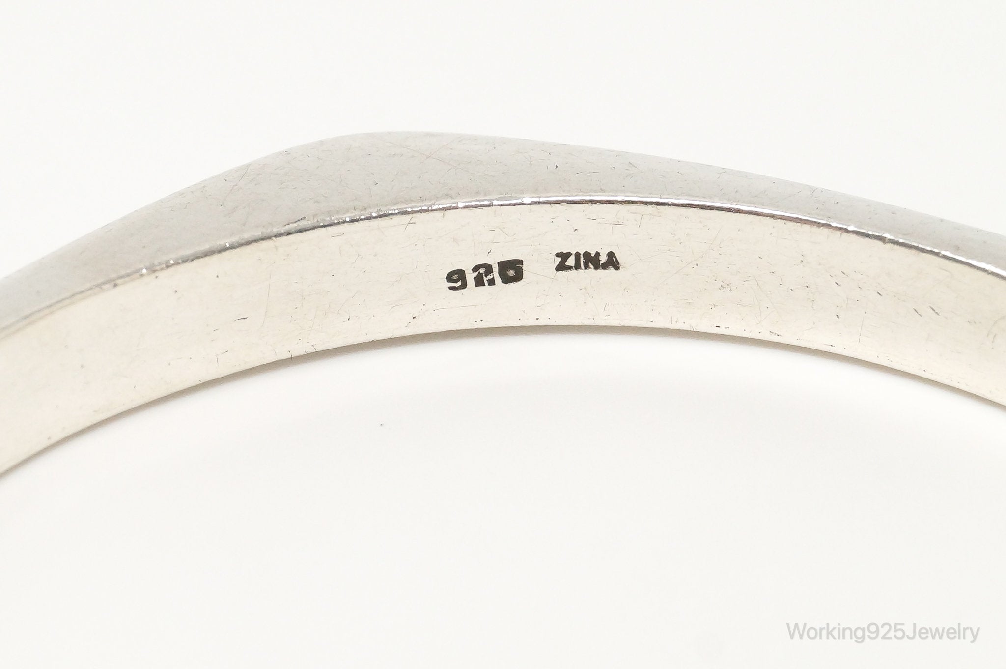 Rare Vintage Modernist Designer ZINA Sterling Silver Bracelet