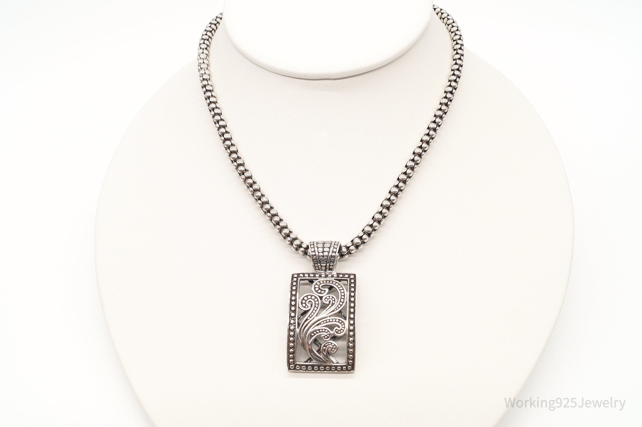 Designer Silpada Art Deco Sterling Silver Necklace