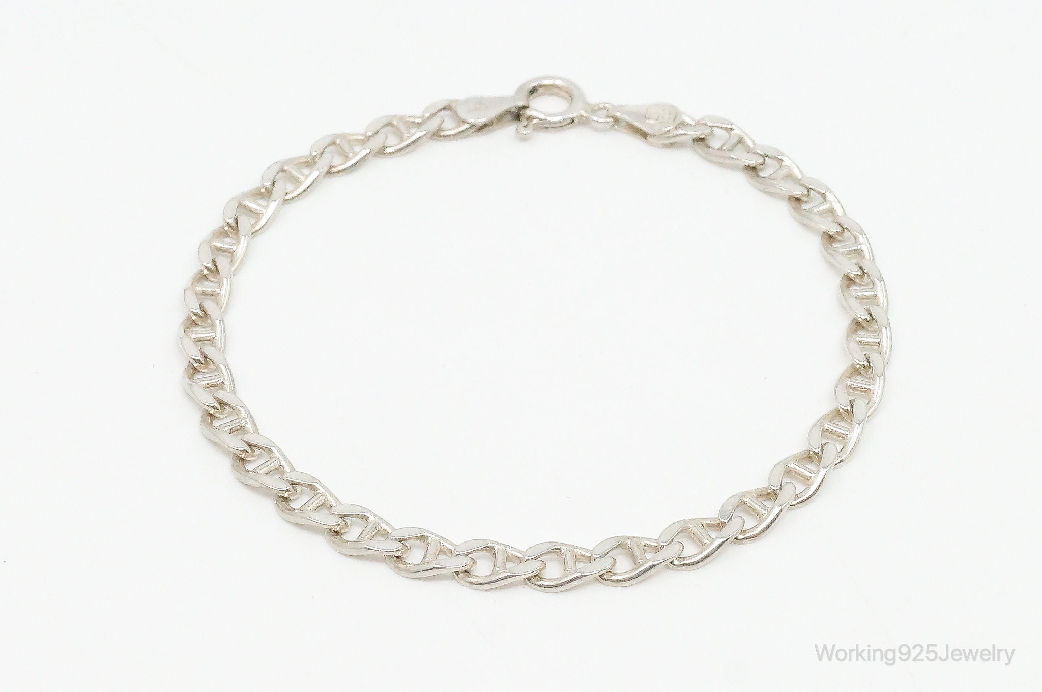 Vintage Italian Designer Sterling Silver Chain Bracelet