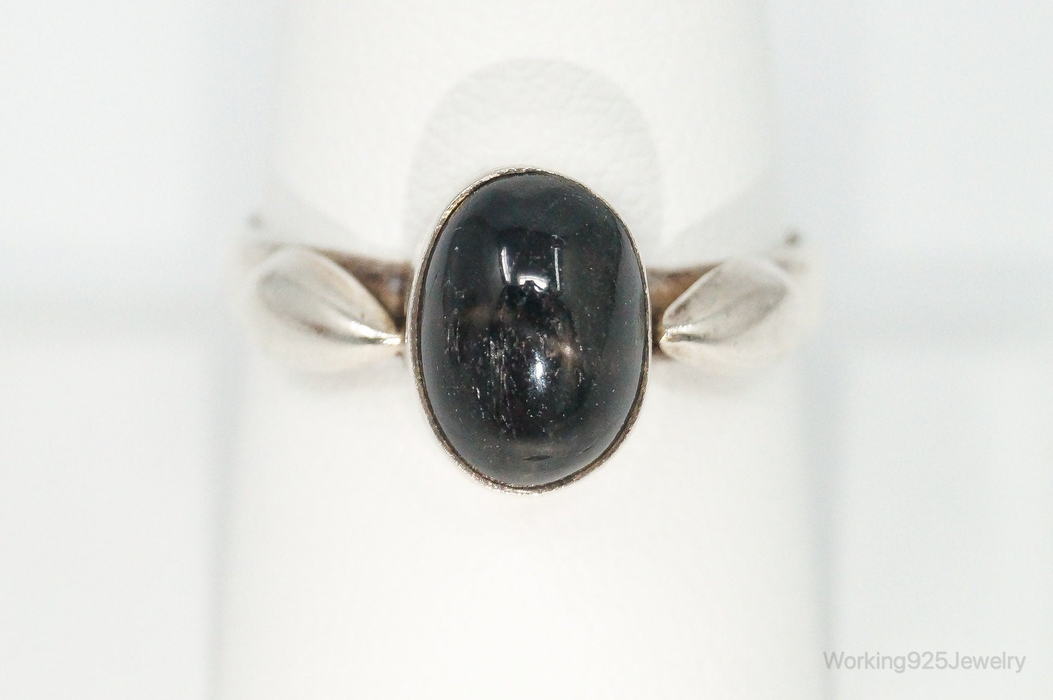 Vintage Black Star Diopside Sterling Silver Ring - Size 9.75