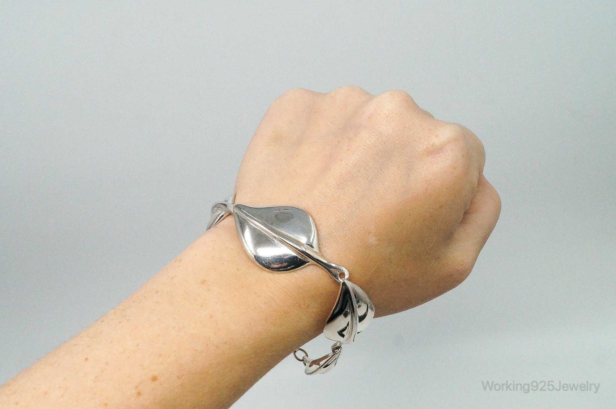 Robert Lee Morris RLM Leaf Link Modernist Sterling Silver Bracelet