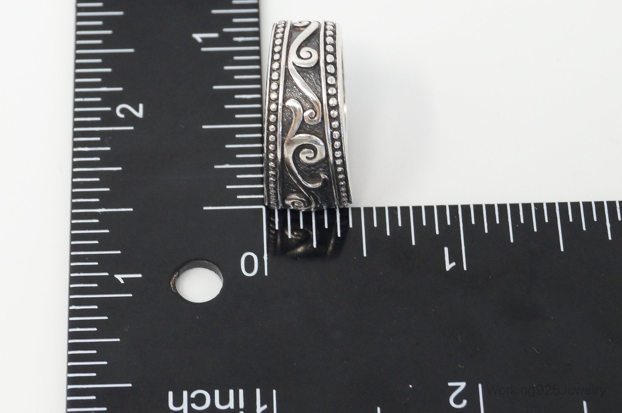 Designer Brighton Scroll Oxidized Sterling Silver Ring - Size 6.25