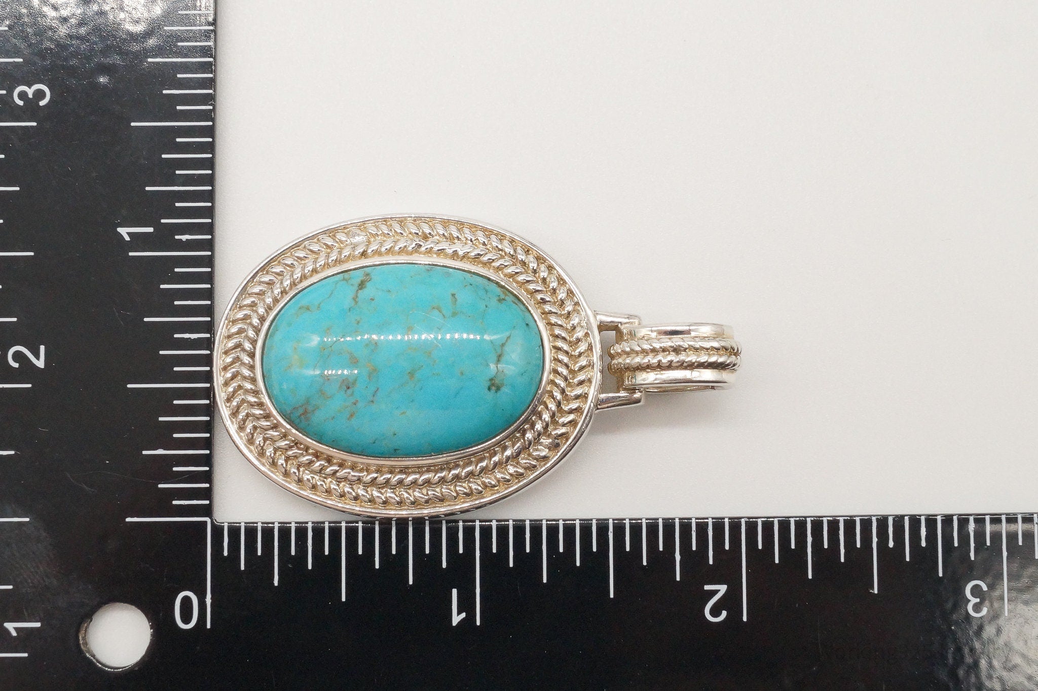 Designer Whitney Kelly Large Turquoise Sterling Silver Pendant