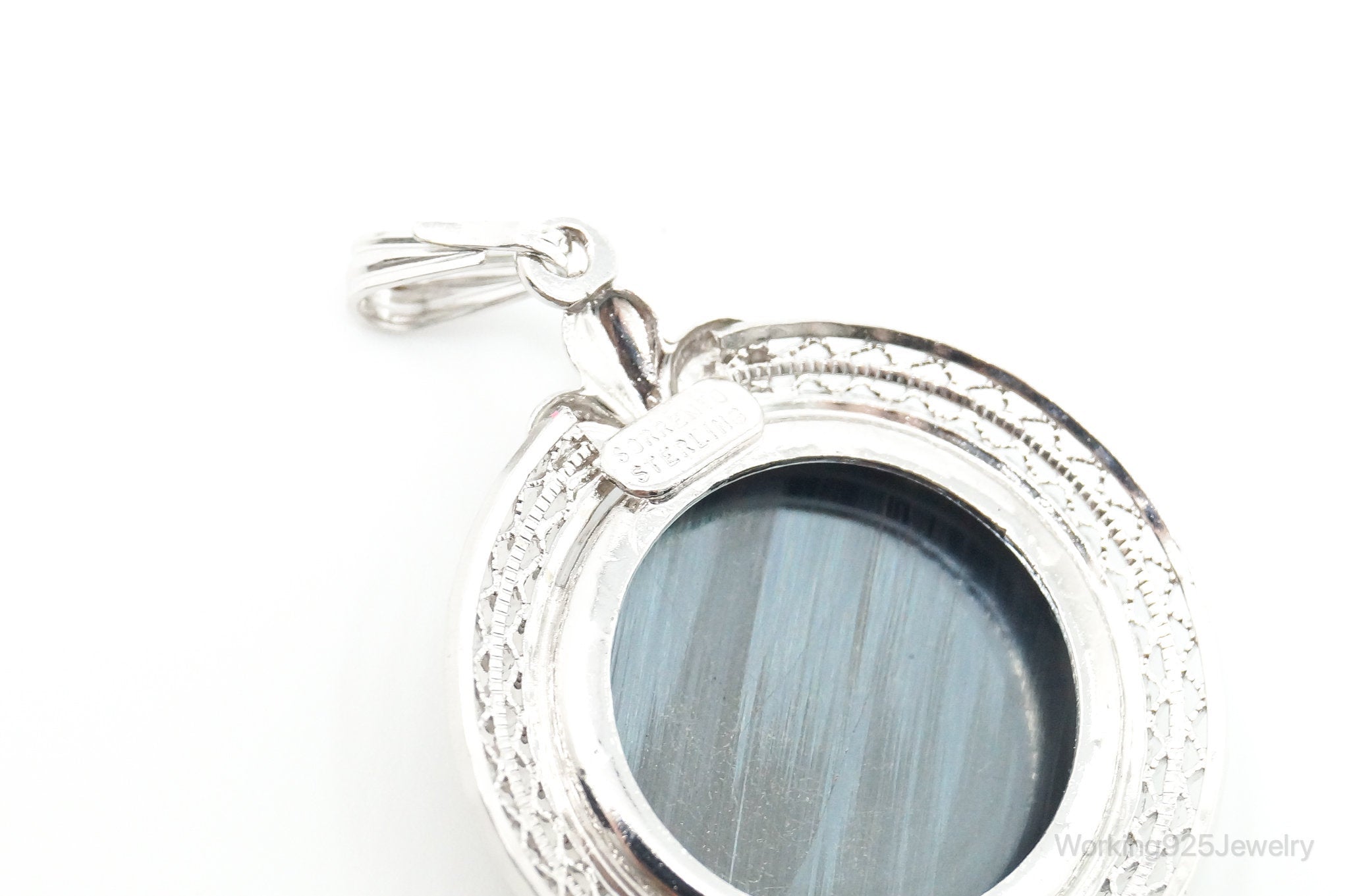 Vintage Designer Sorrento Hematite Sterling Silver Pendant