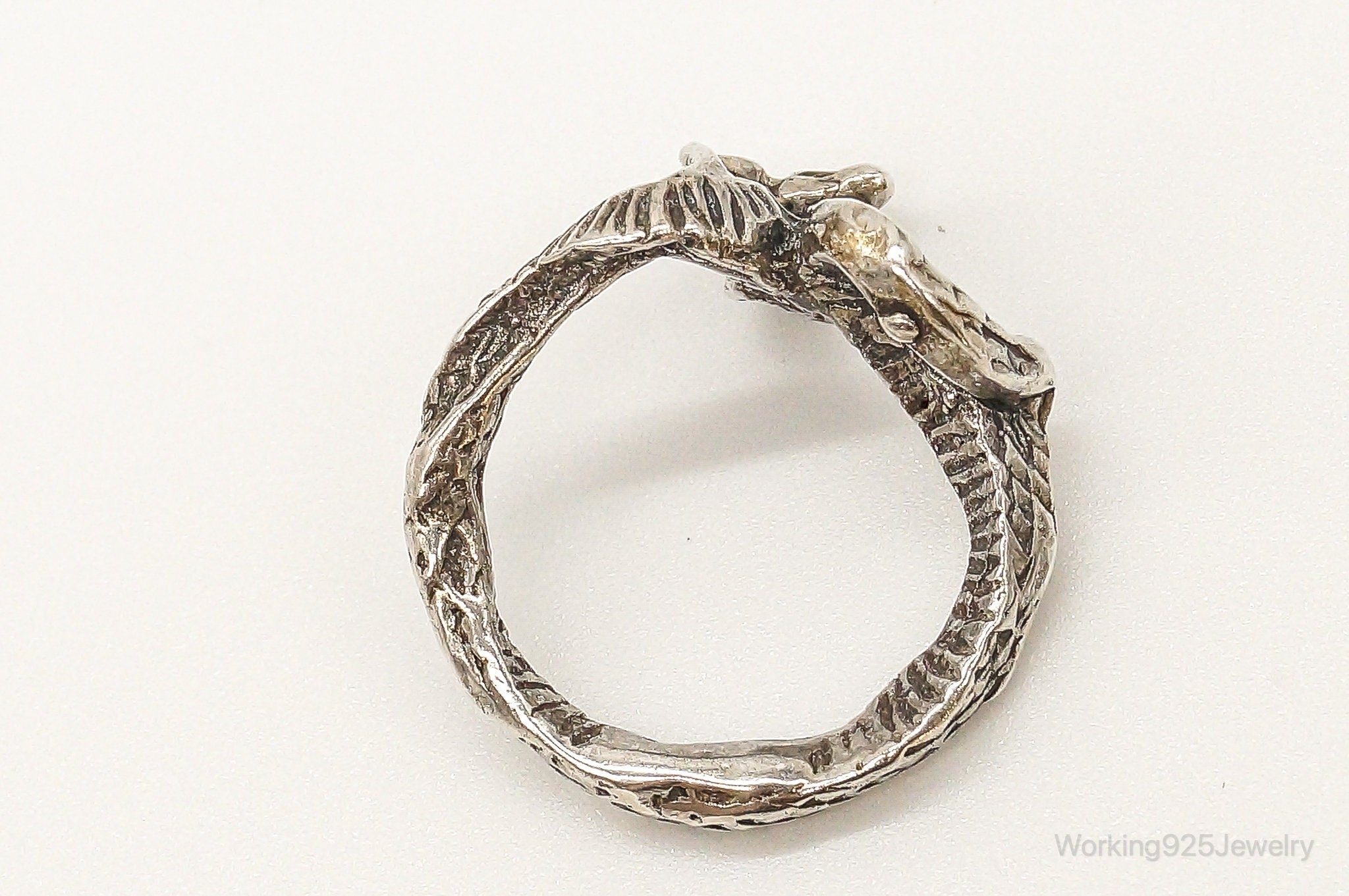 Vintage Cobra Snake Sterling Silver Ring - Size 5.25