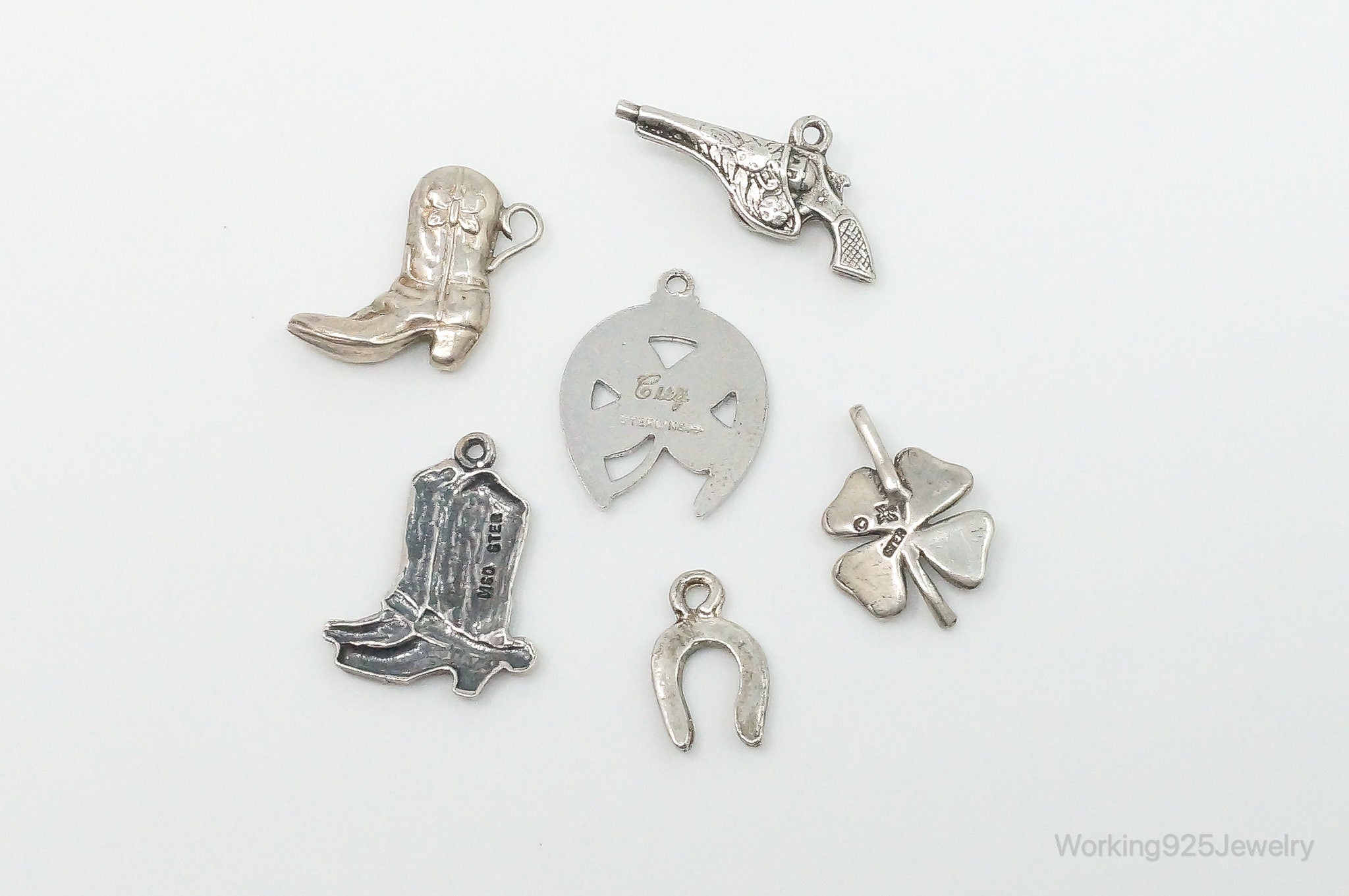 Vintage Antique Western Sterling Silver Charms Lot