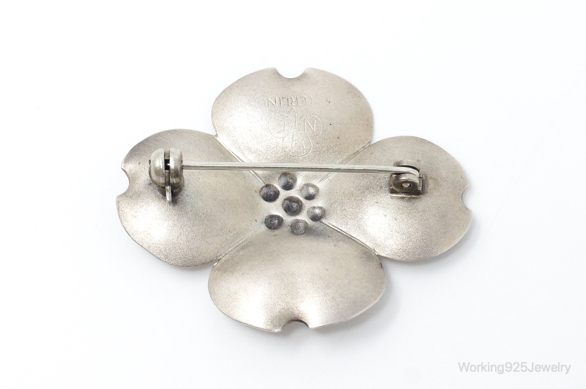 Vintage Designer NYE Moder Dogwood Sterling Silver Brooch Pin