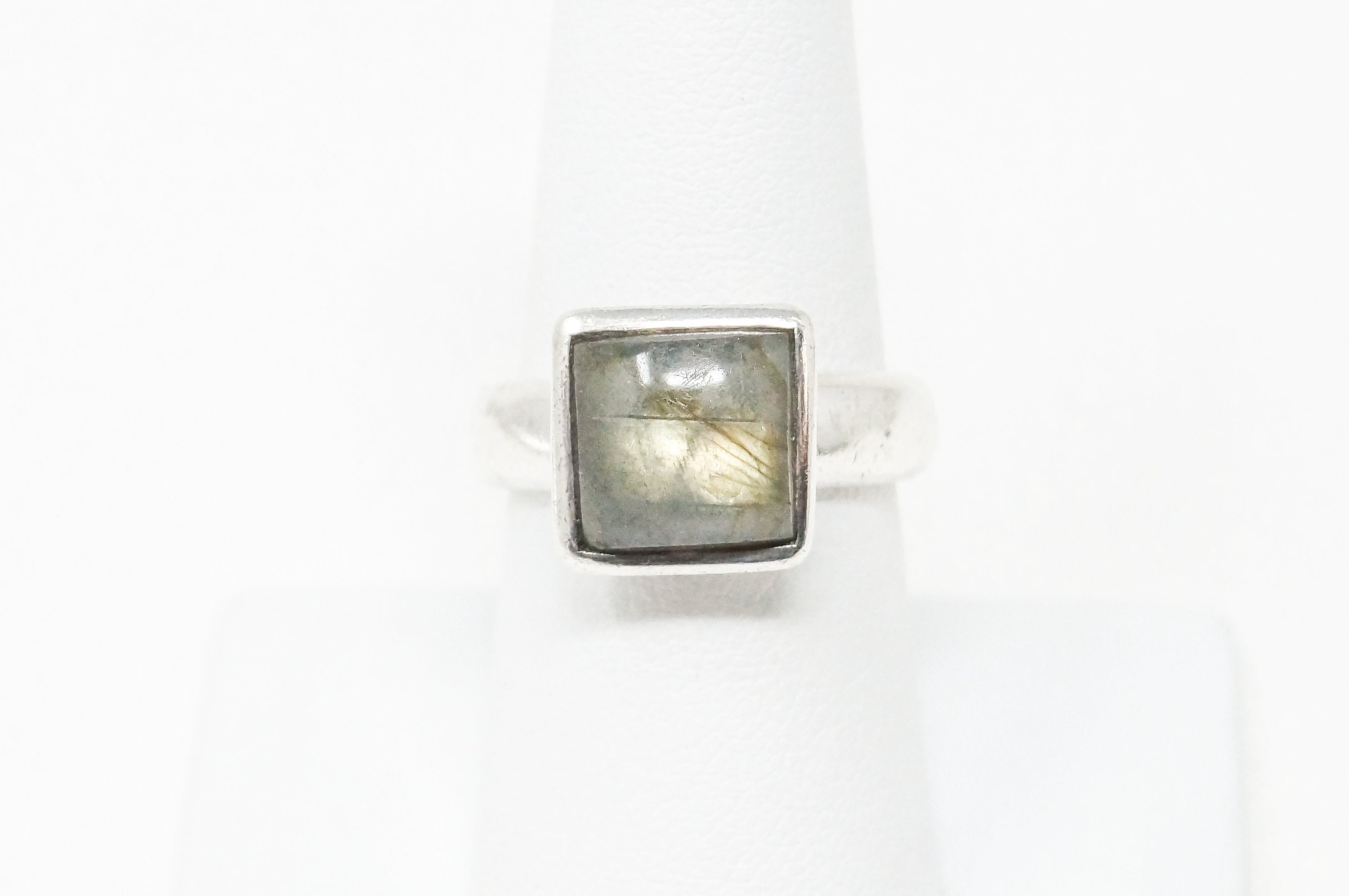 Vintage Designer BASK Labradorite Sterling Silver Ring - Sz 7.25