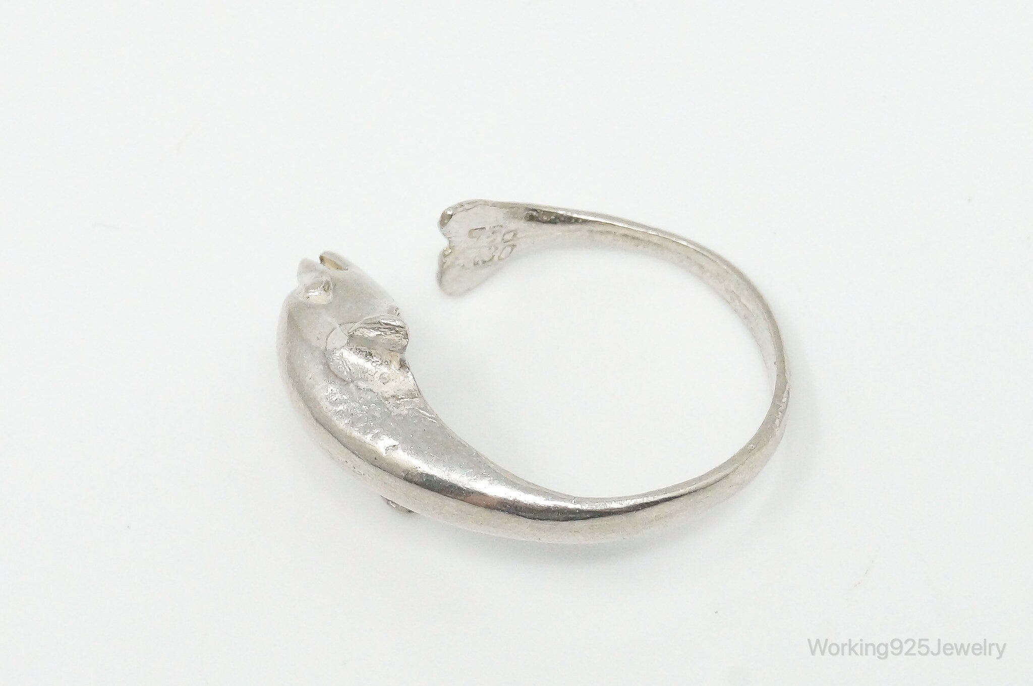 Vintage Dolphin Sterling Silver Wrap Ring - Size 7.25