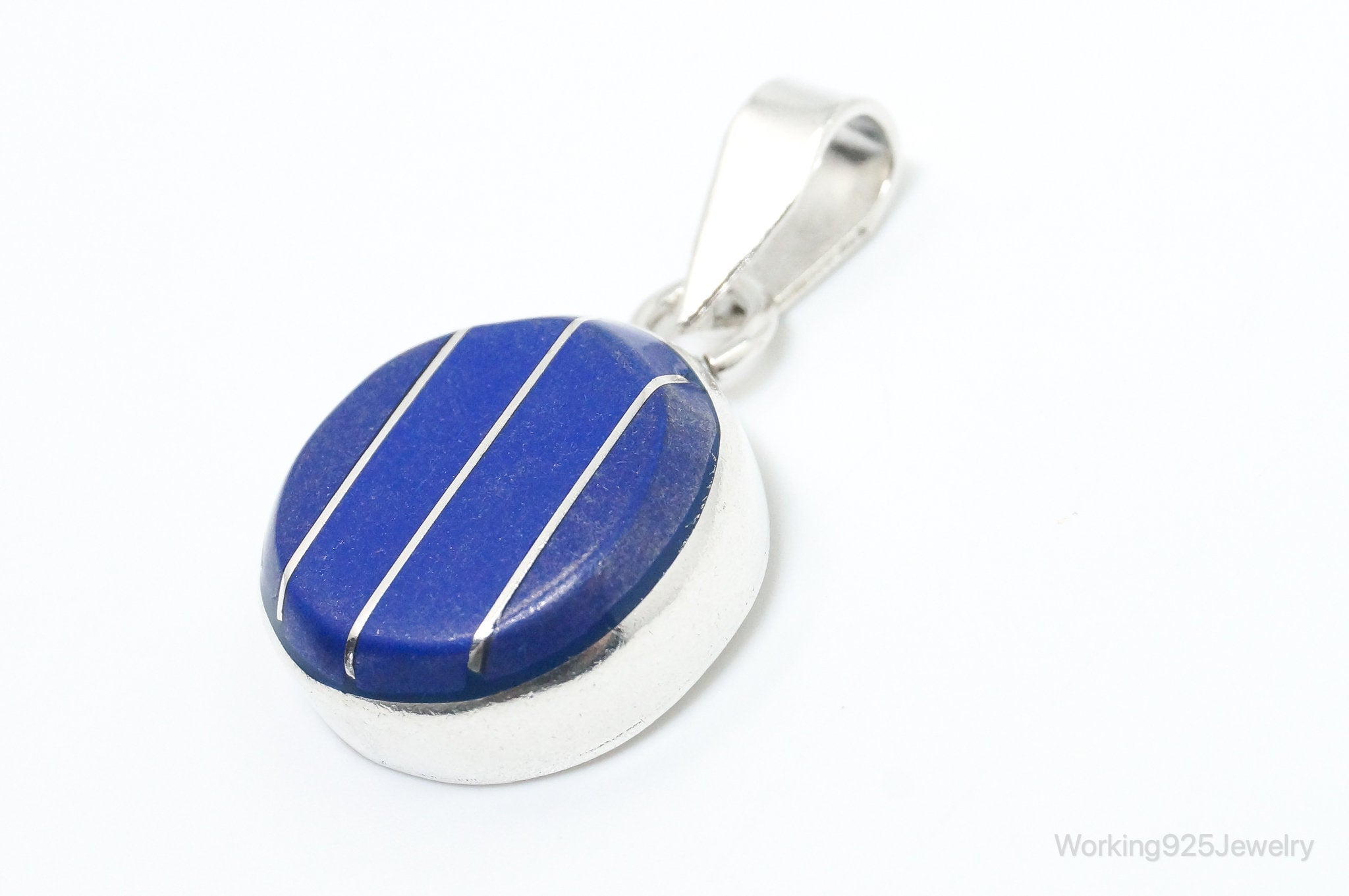 Vintage Lapis Lazuli Southwestern Sterling Silver Pendant