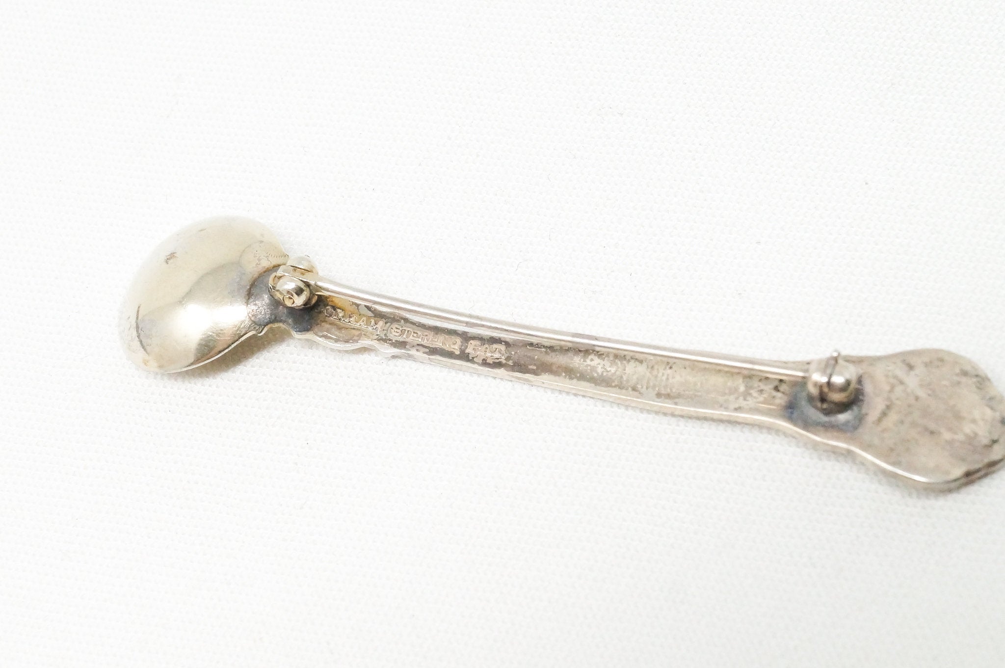 Antique GORHAM Eloquence Floral Spoon Sterling Silver Brooch Pin