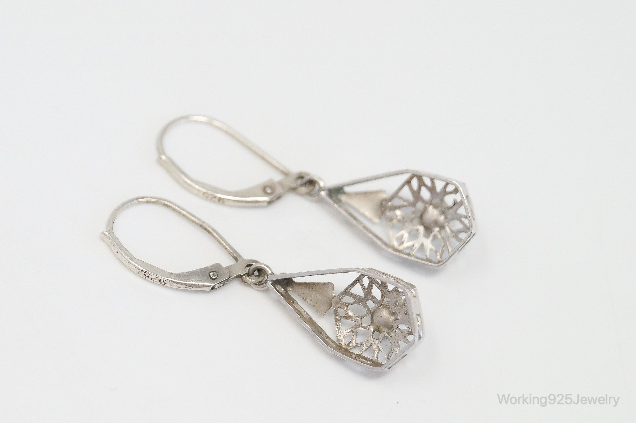 Vintage Cubic Zirconia Sterling Silver Earrings