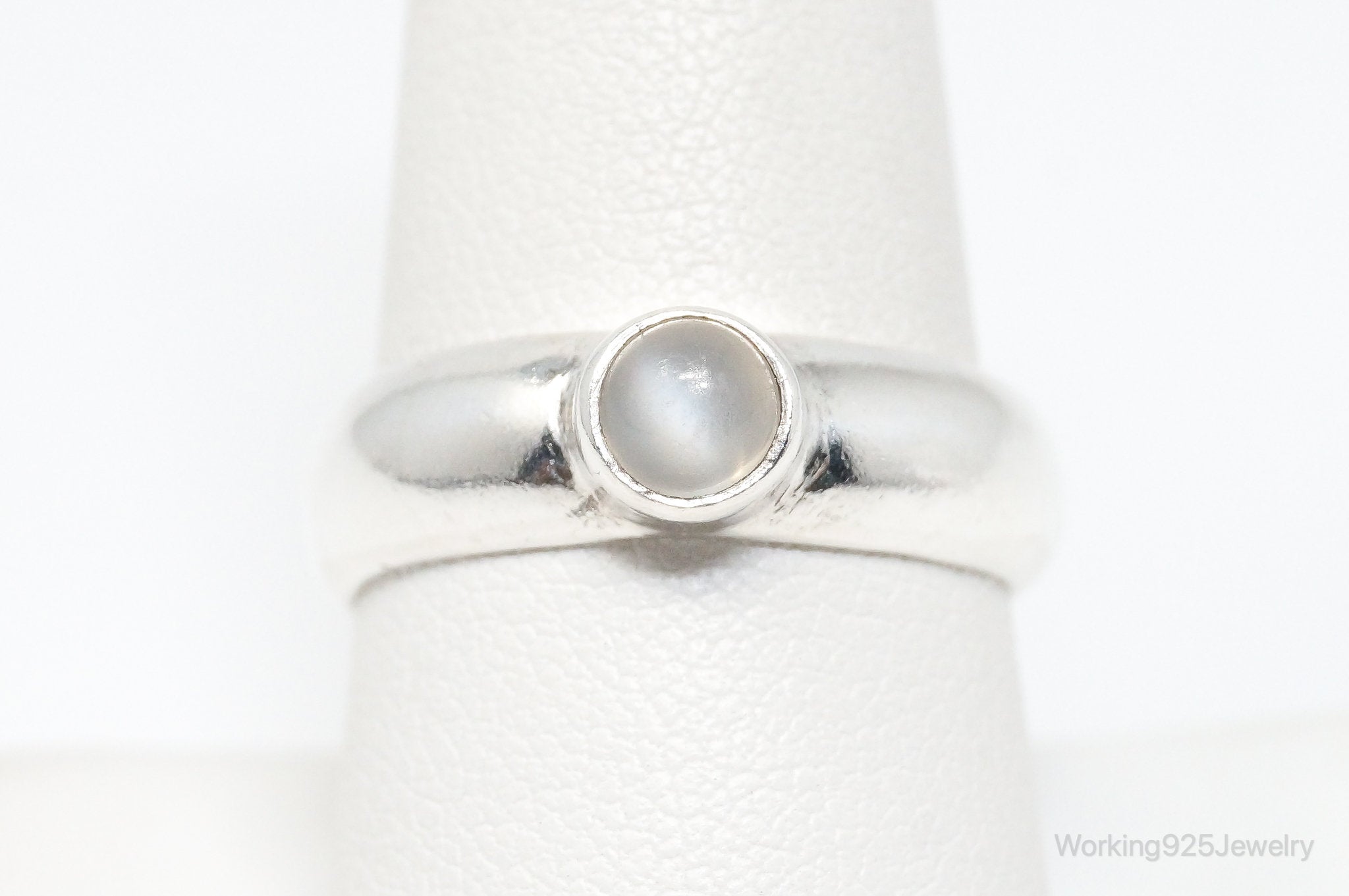 Vintage Designer Boma White Moonstone Sterling Silver Ring - Size 9