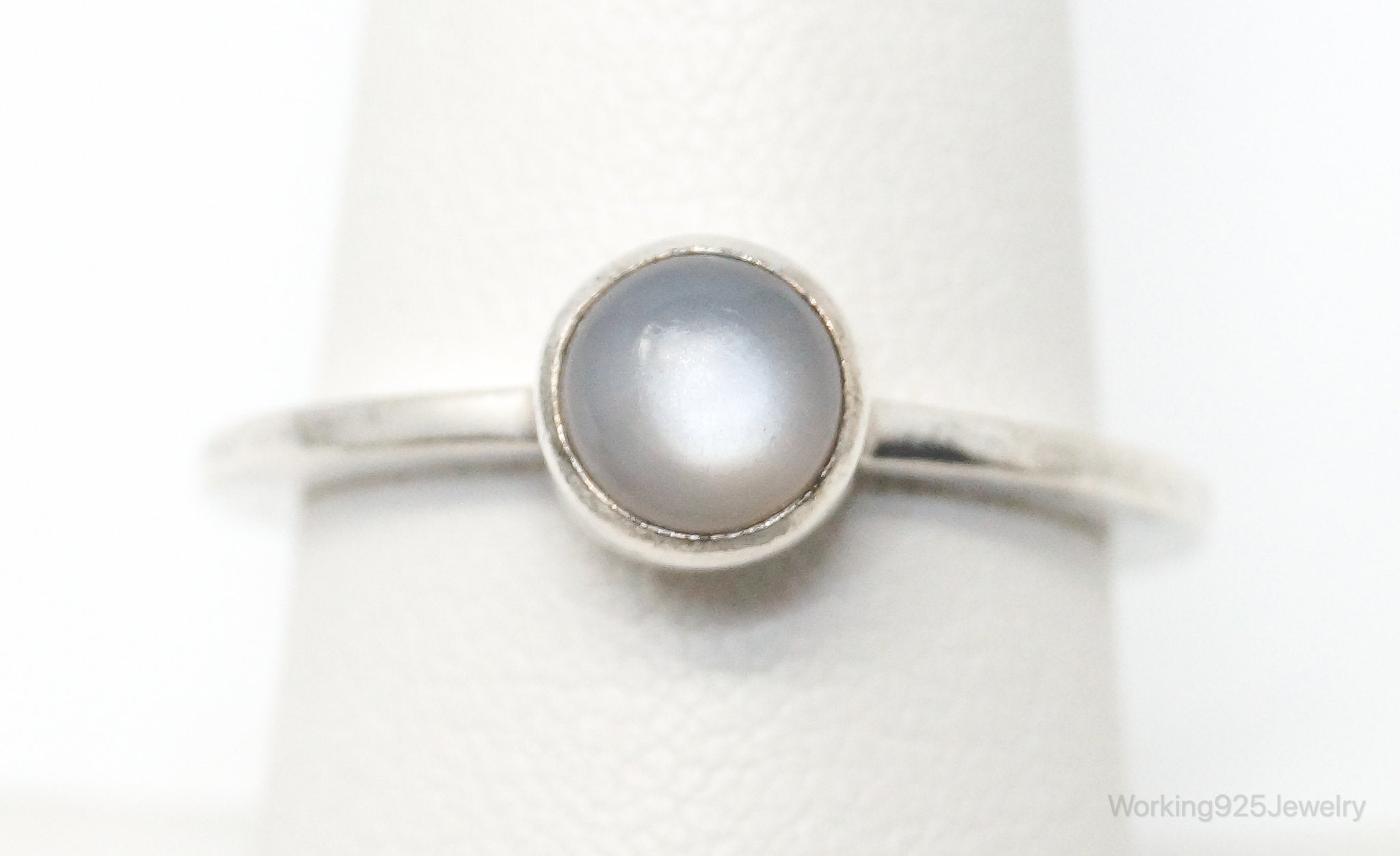 Vintage Gray Moonstone Sterling Silver Ring - SZ 8