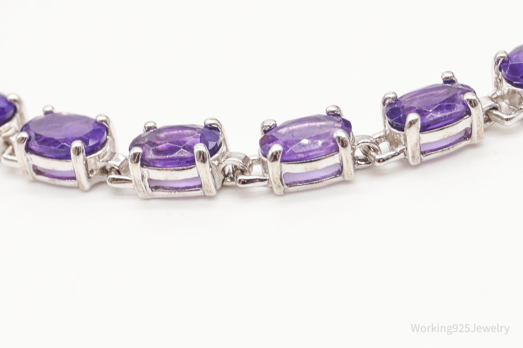 Vintage Designer Ross Simons Amethyst Sterling Silver Bracelet