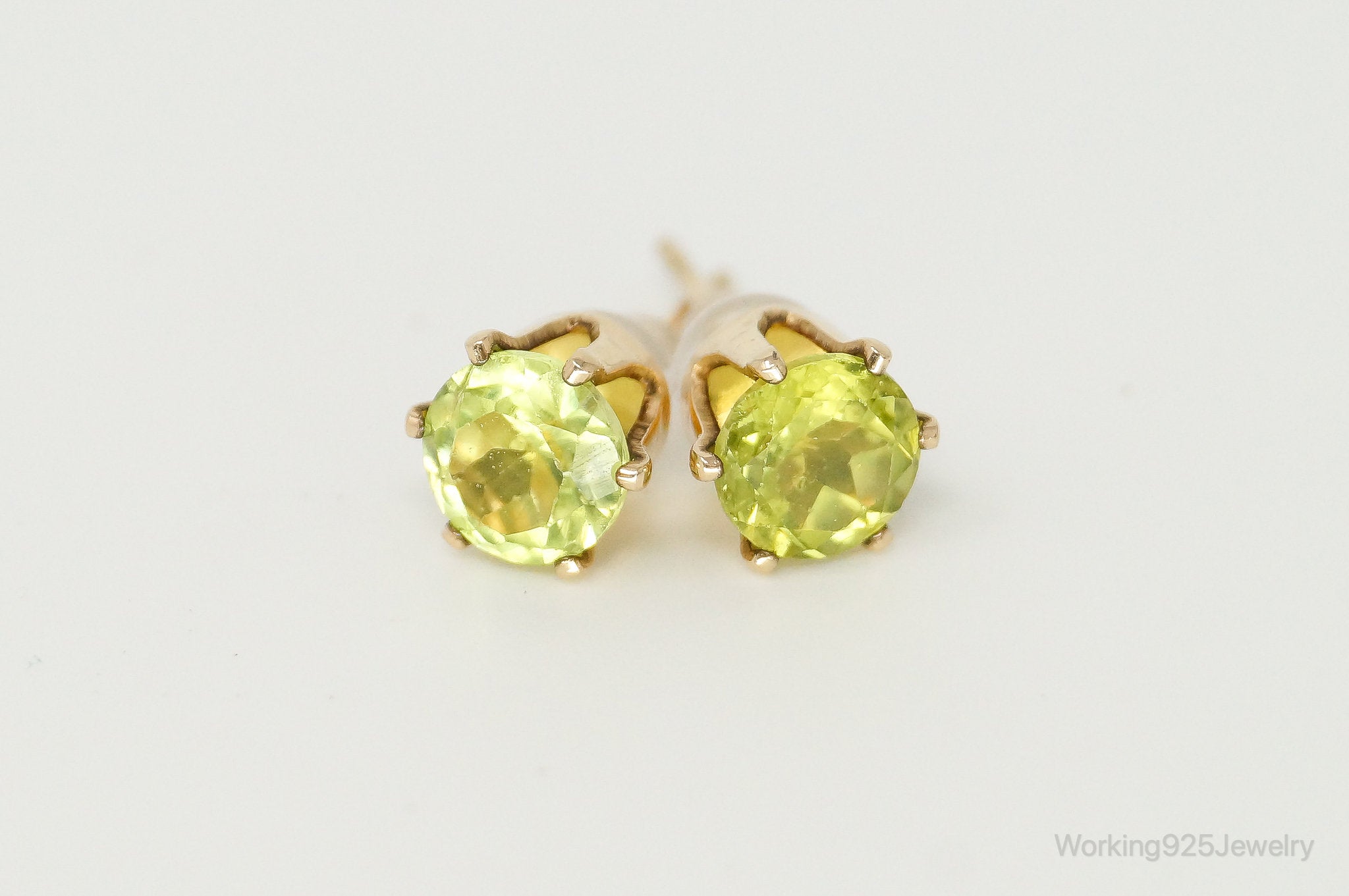 Peridot 14K Yellow Gold Filled Post Earrings