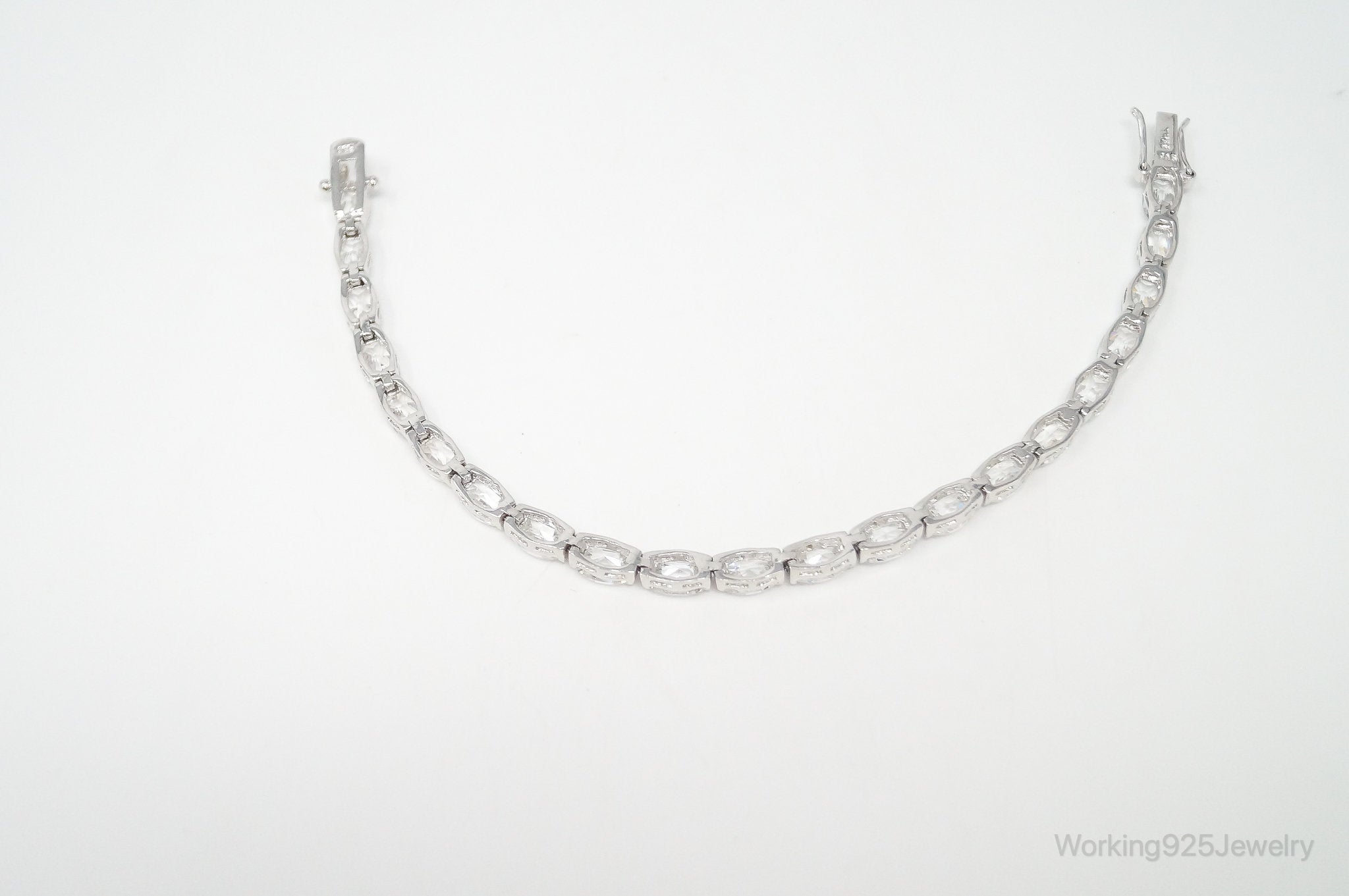 Vintage Designer FAS Cubic Zirconia Sterling Silver Tennis Bracelet