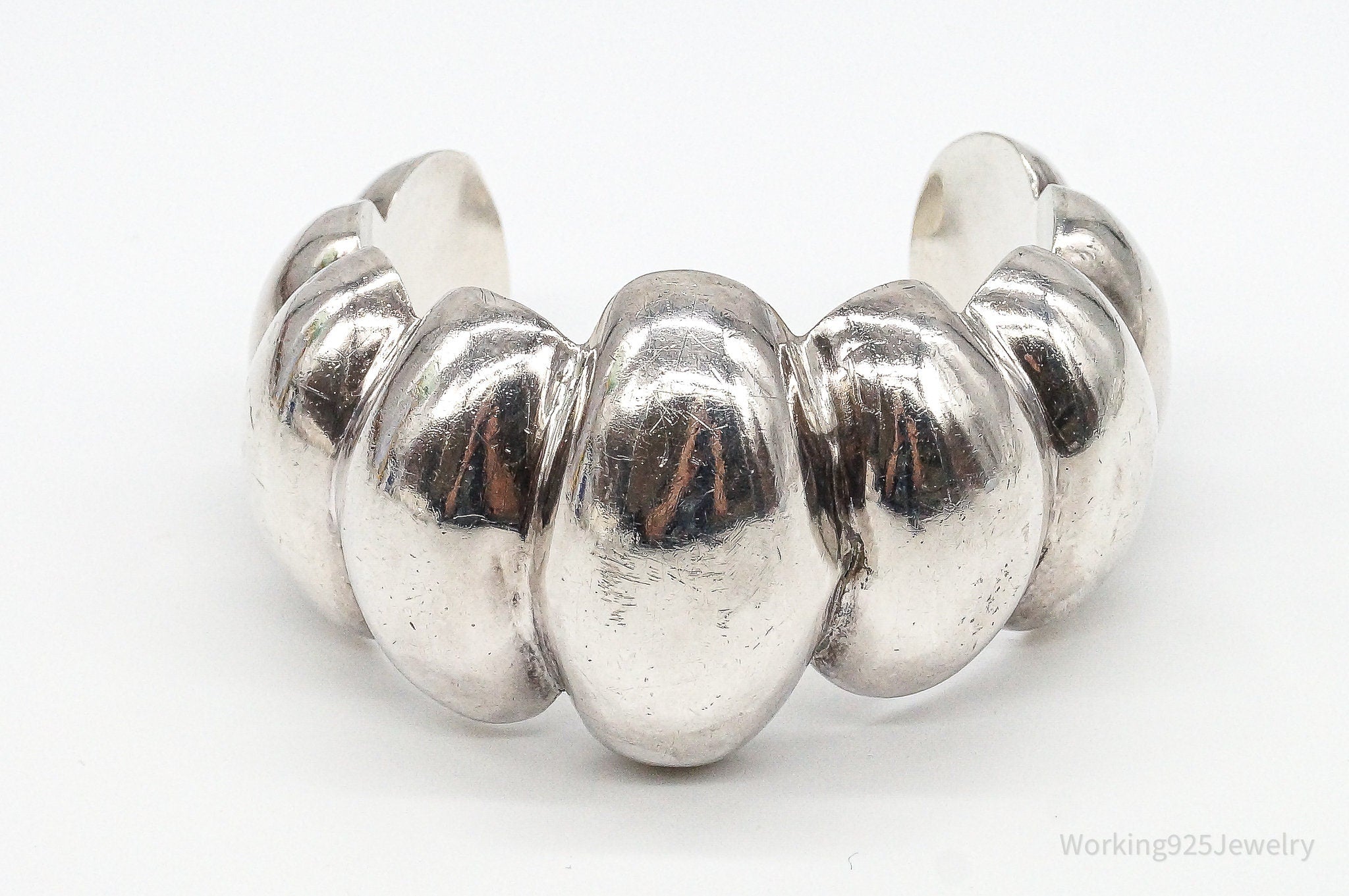 RARE Vintage Mexico Modernist Los Ballesteros Sterling Silver Bracelet