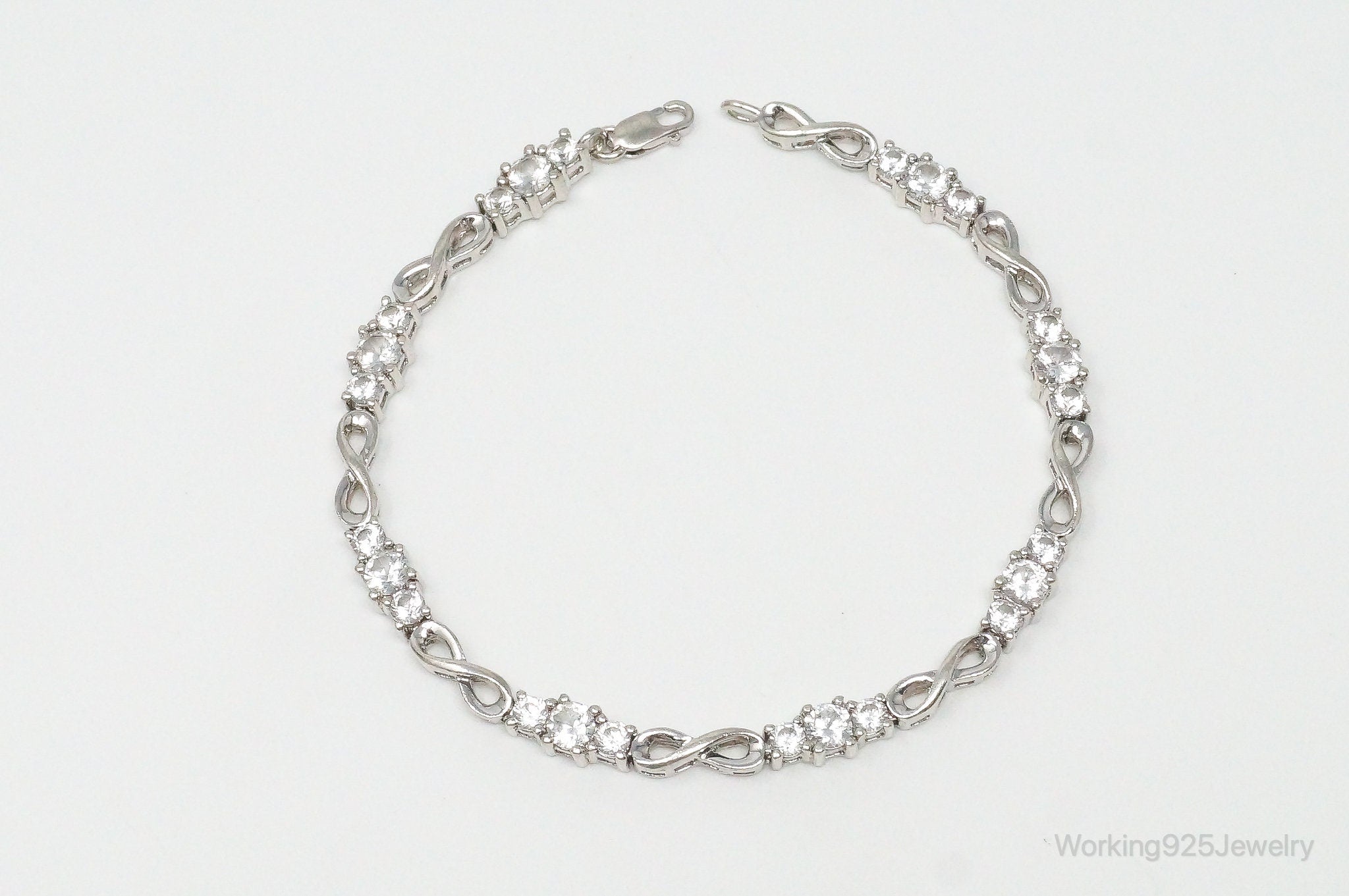 Vintage Designer Cubic Zirconia Sterling Silver Bracelet