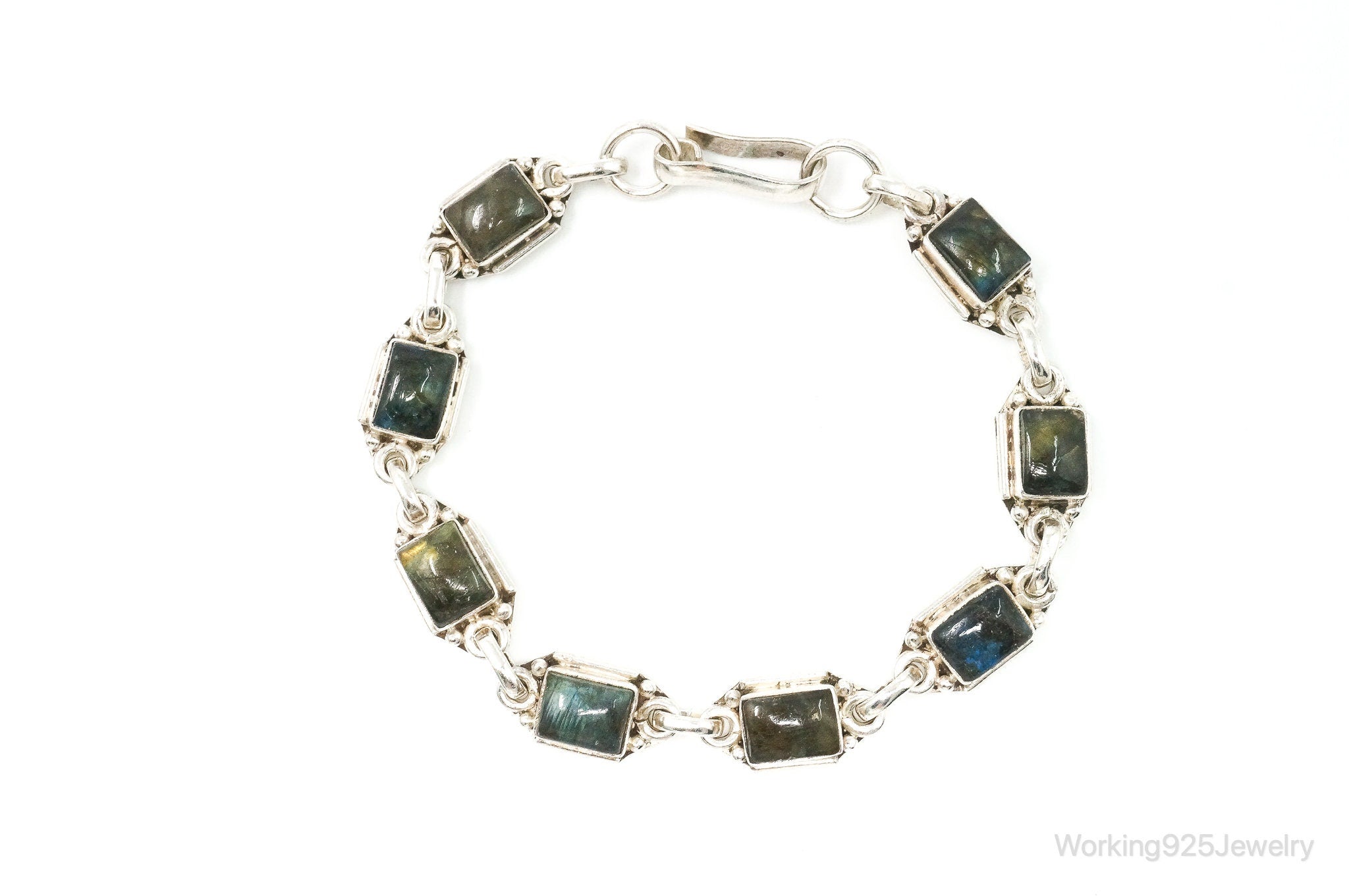 Vintage Labradorite Sterling Silver Bracelet