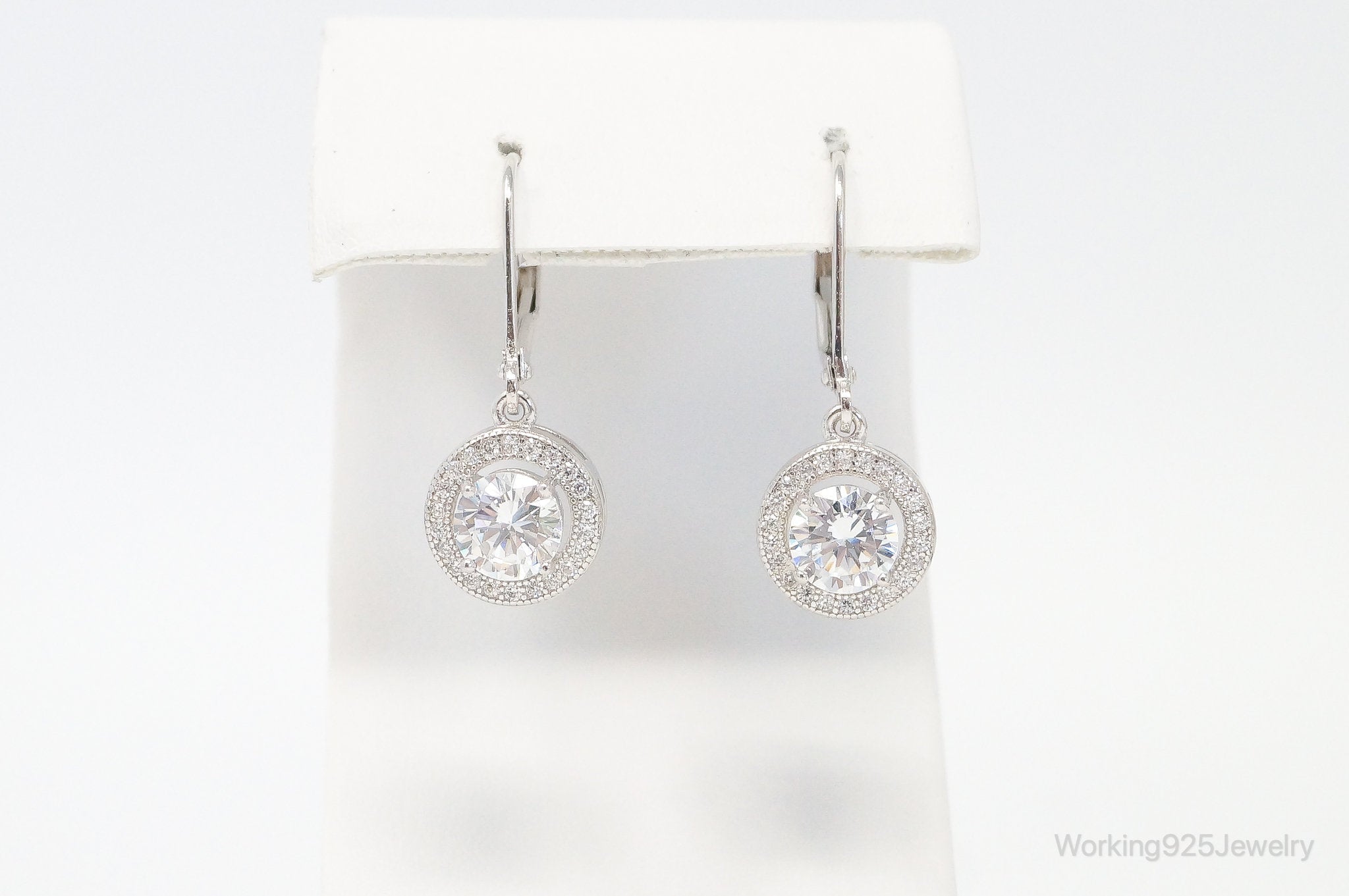 Vintage Cubic Zirconia Sterling Silver Earrings