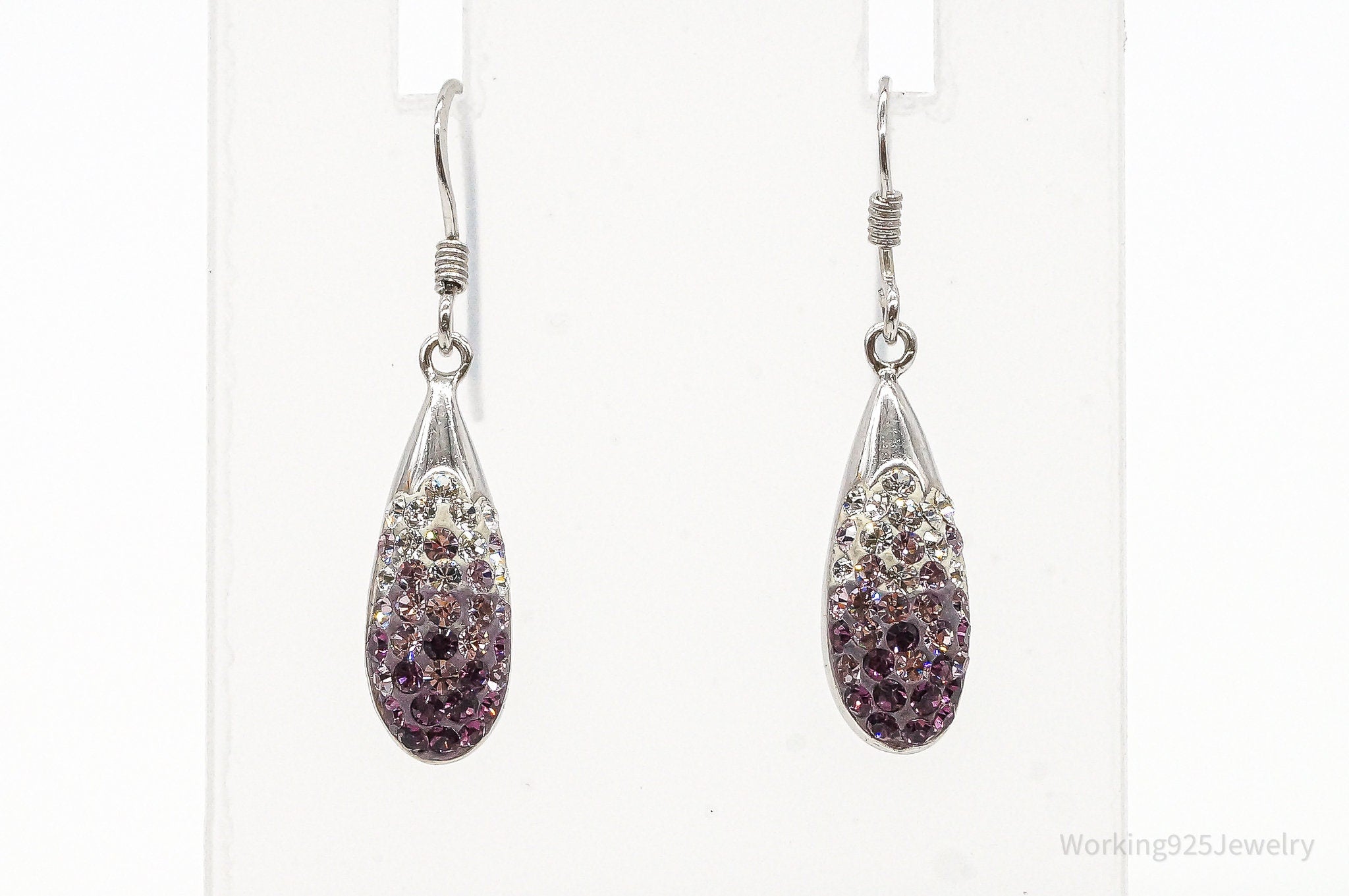 Designer Swarovski Crystal Modern Sterling Silver Earrings