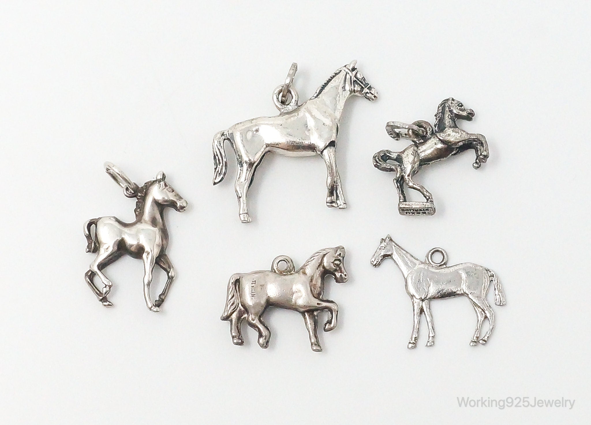 Vintage Antique Horses Sterling Silver Charms Lot