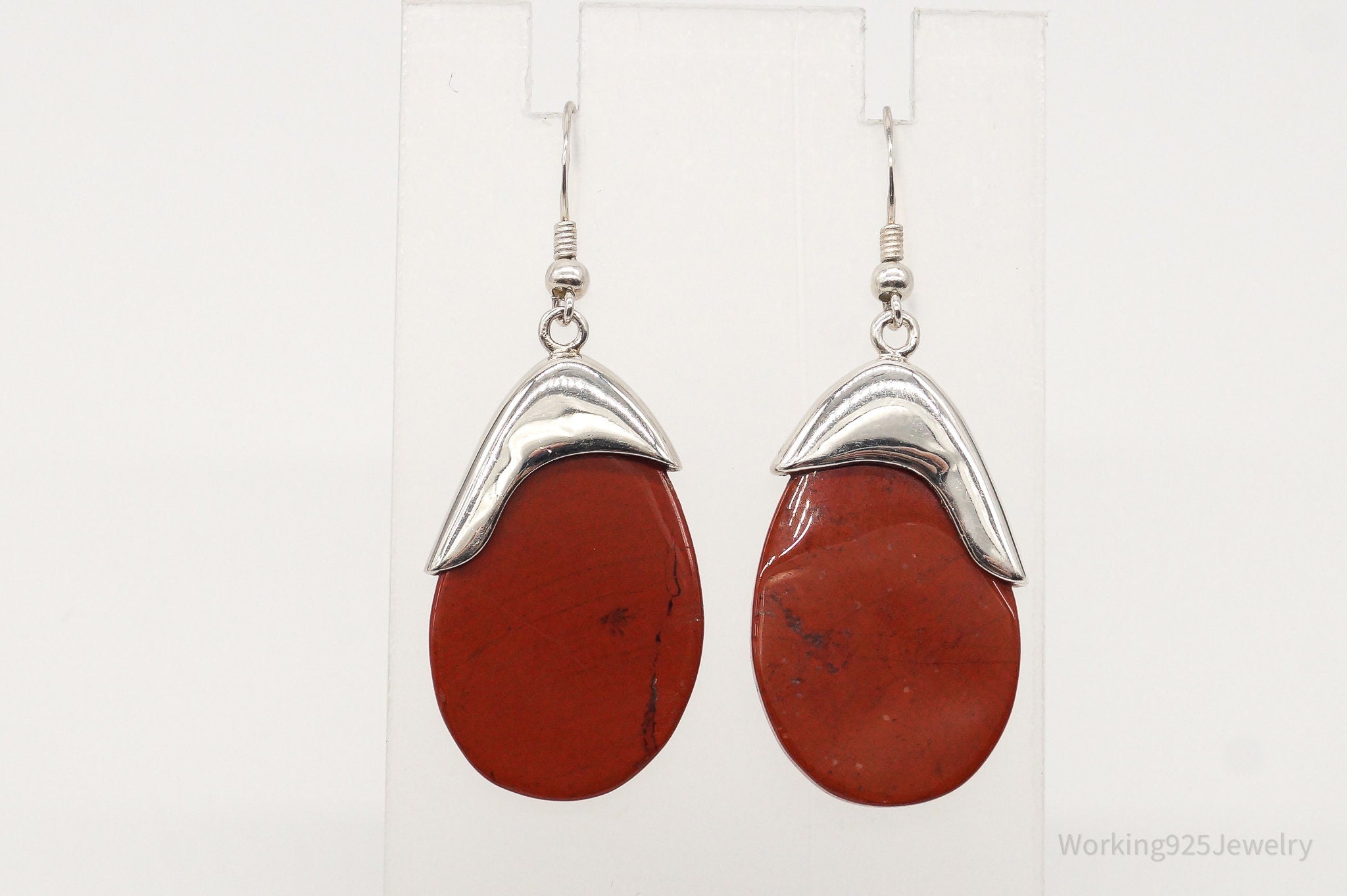 Vintage Designer RLM Studio Red Jasper Sterling Silver Earrings