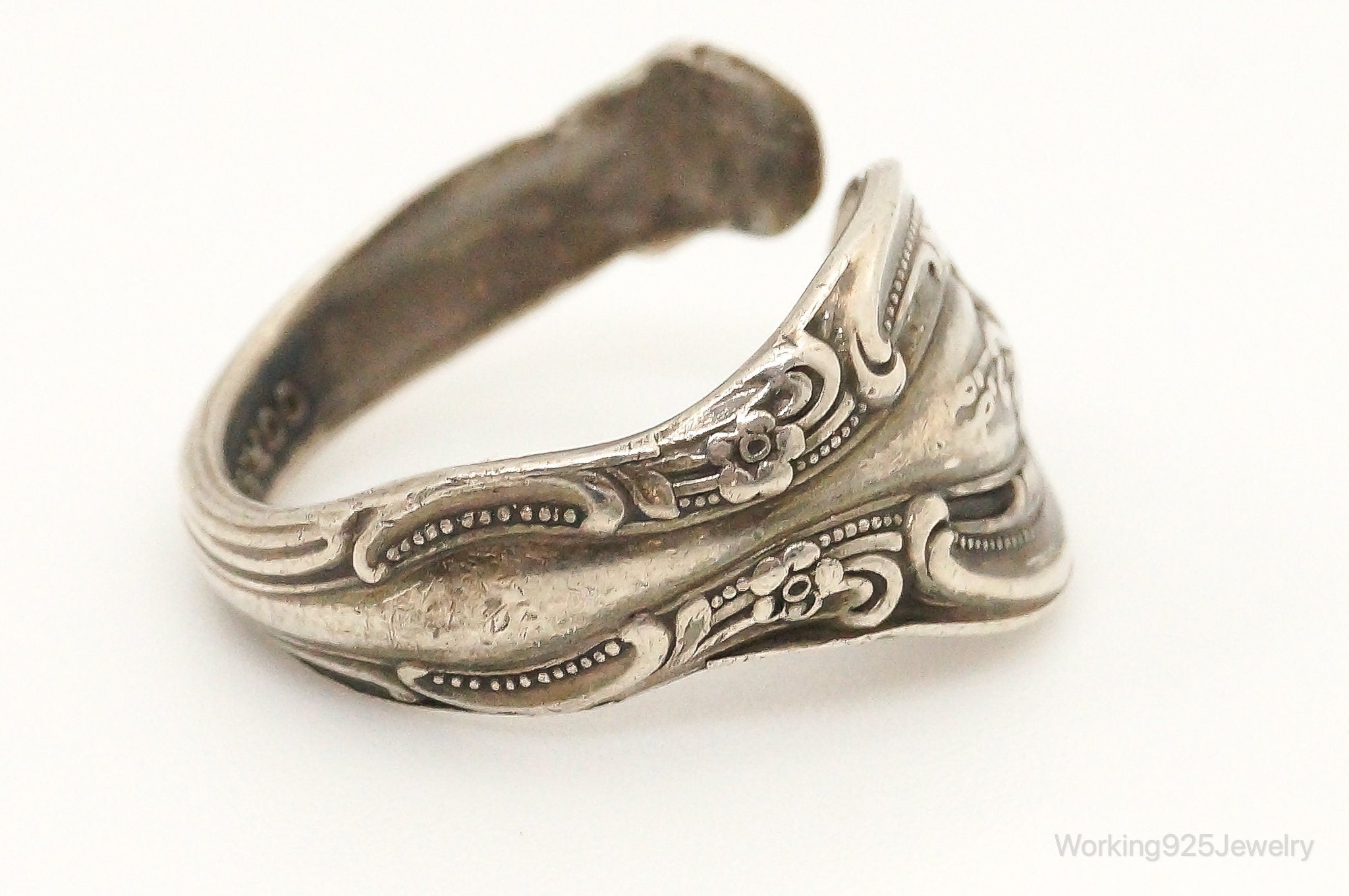 Antique Designer GORHAM Sterling Silver Wrap Spoon Ring - Size 5.5