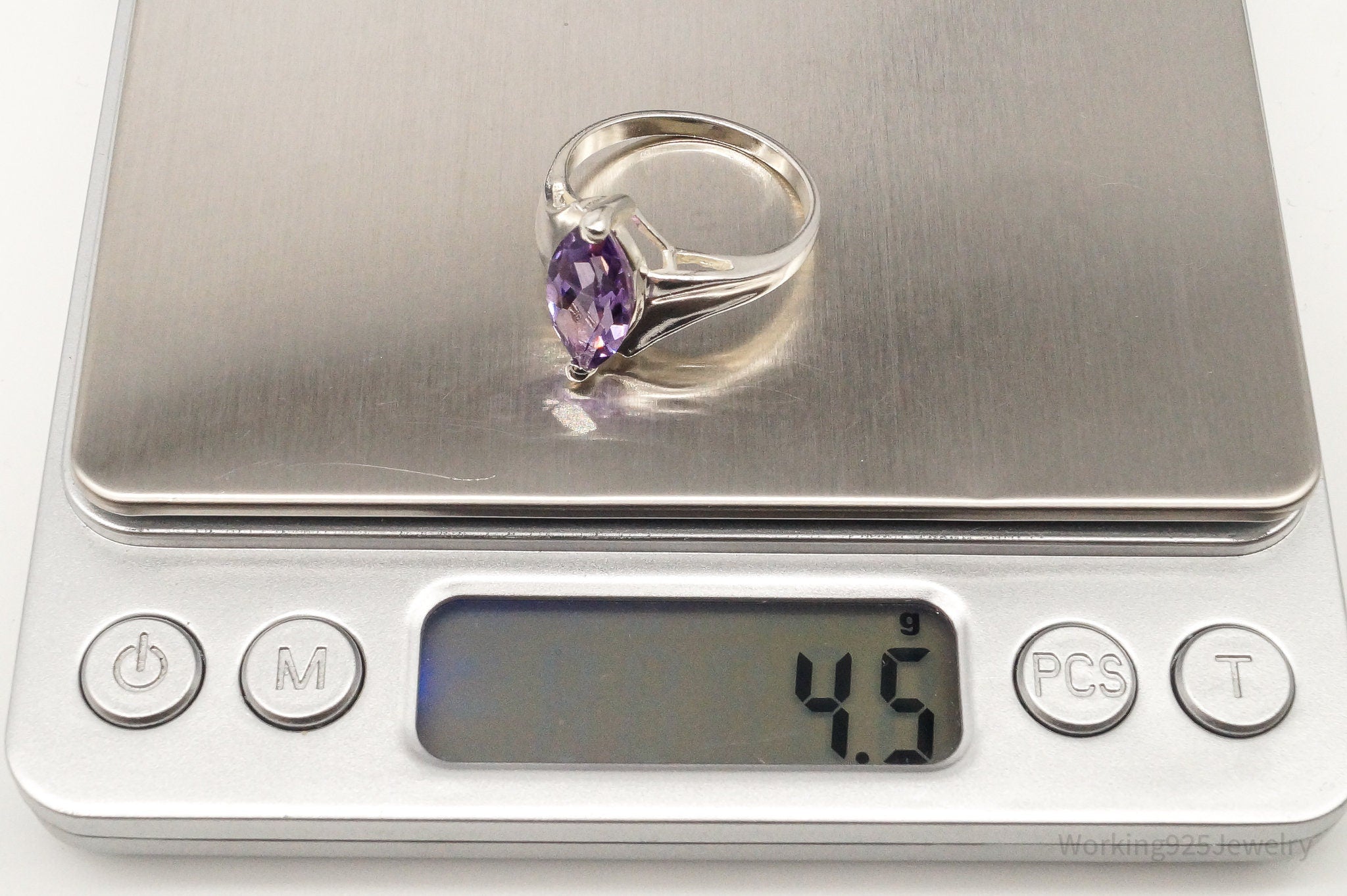 Vintage Amethyst Sterling Silver Ring - Size 10