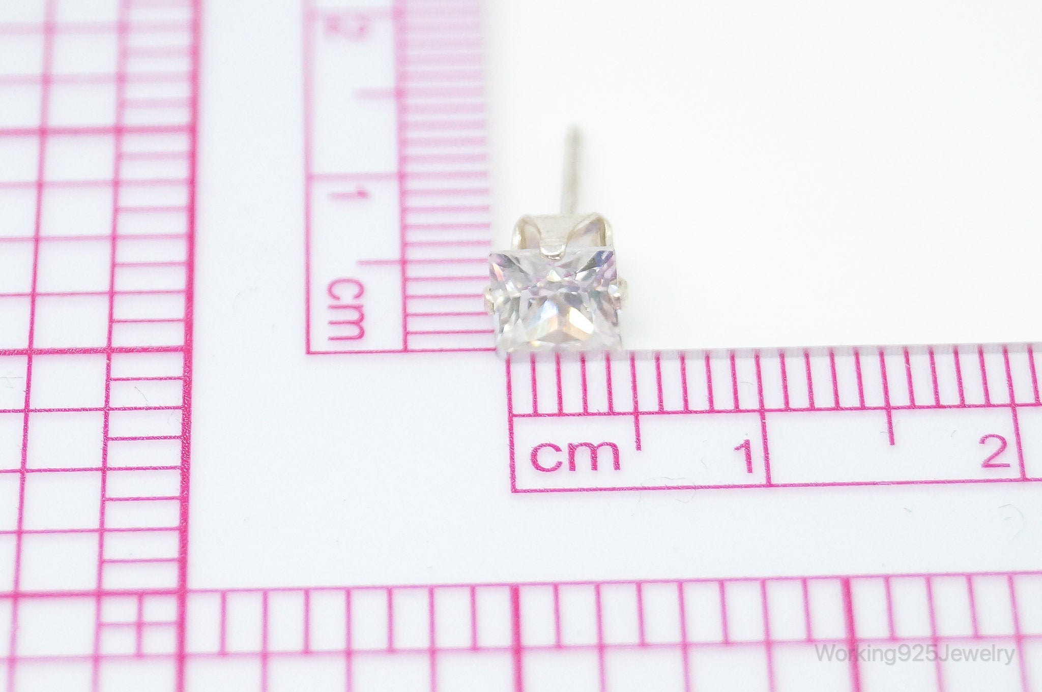 Cubic Zirconia Sterling Silver Stud Post Earrings