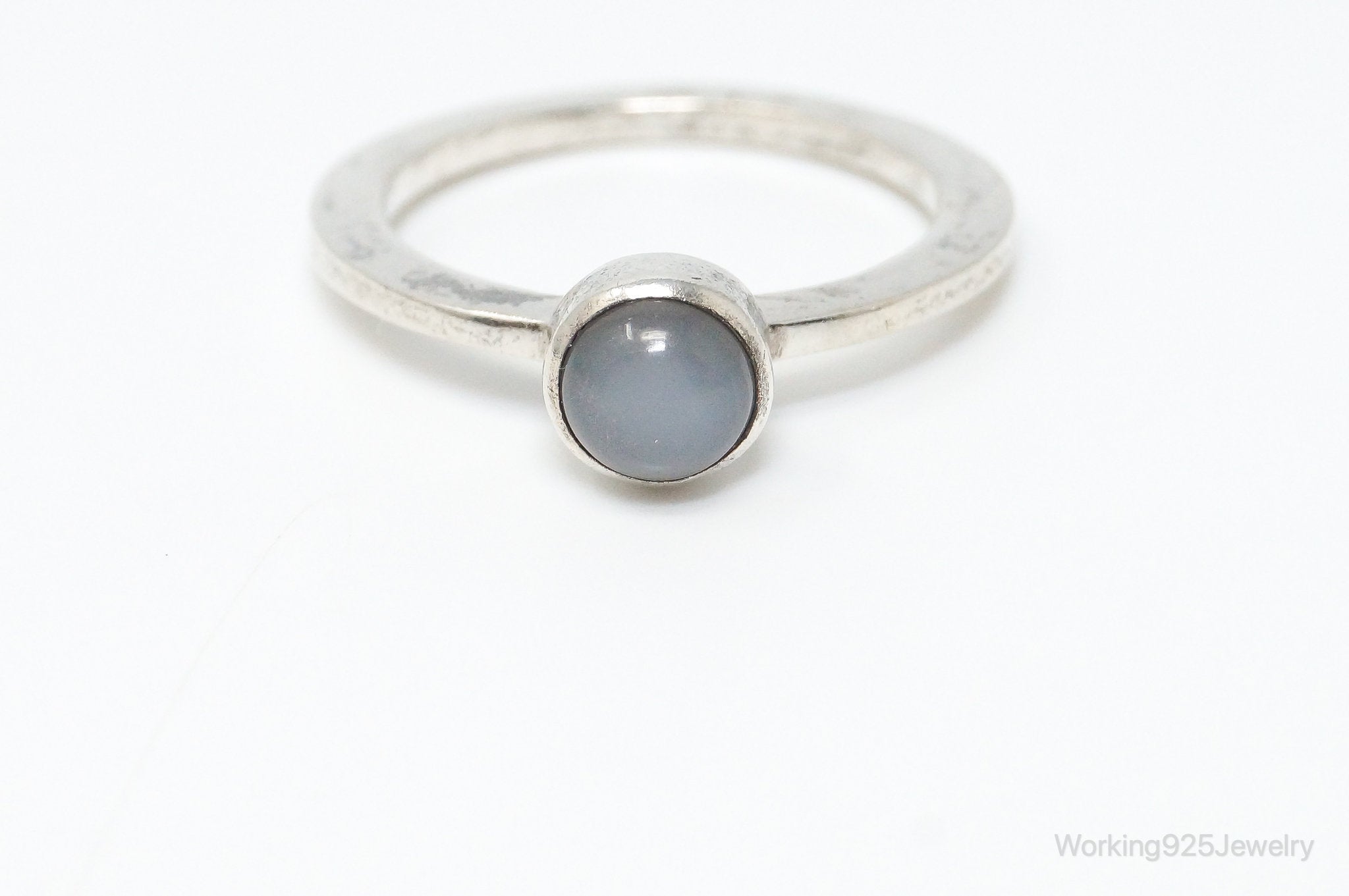 Vintage Gray Moonstone Sterling Silver Ring - SZ 8